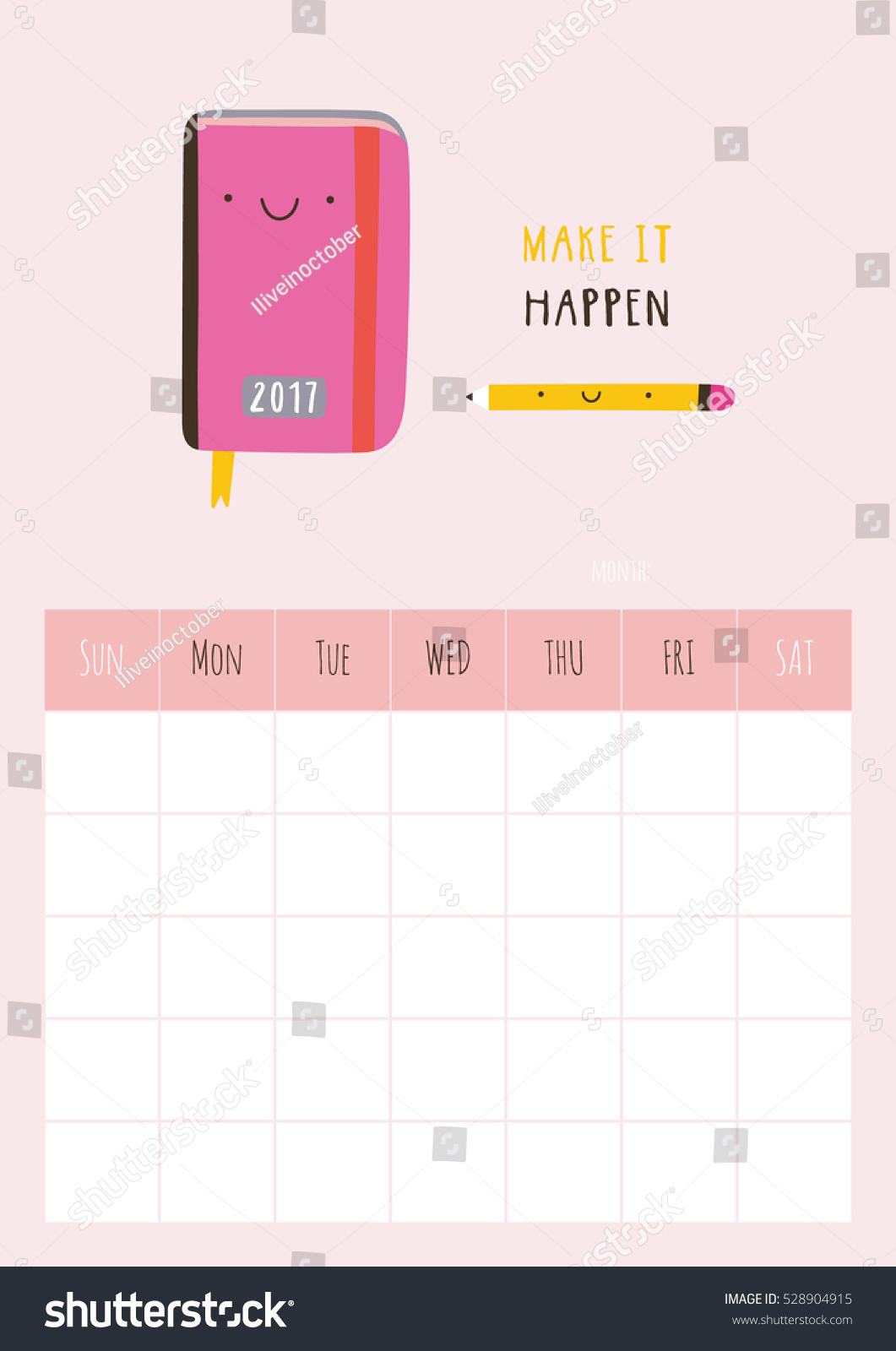 Monthly Blank Calendar Template from image.shutterstock.com