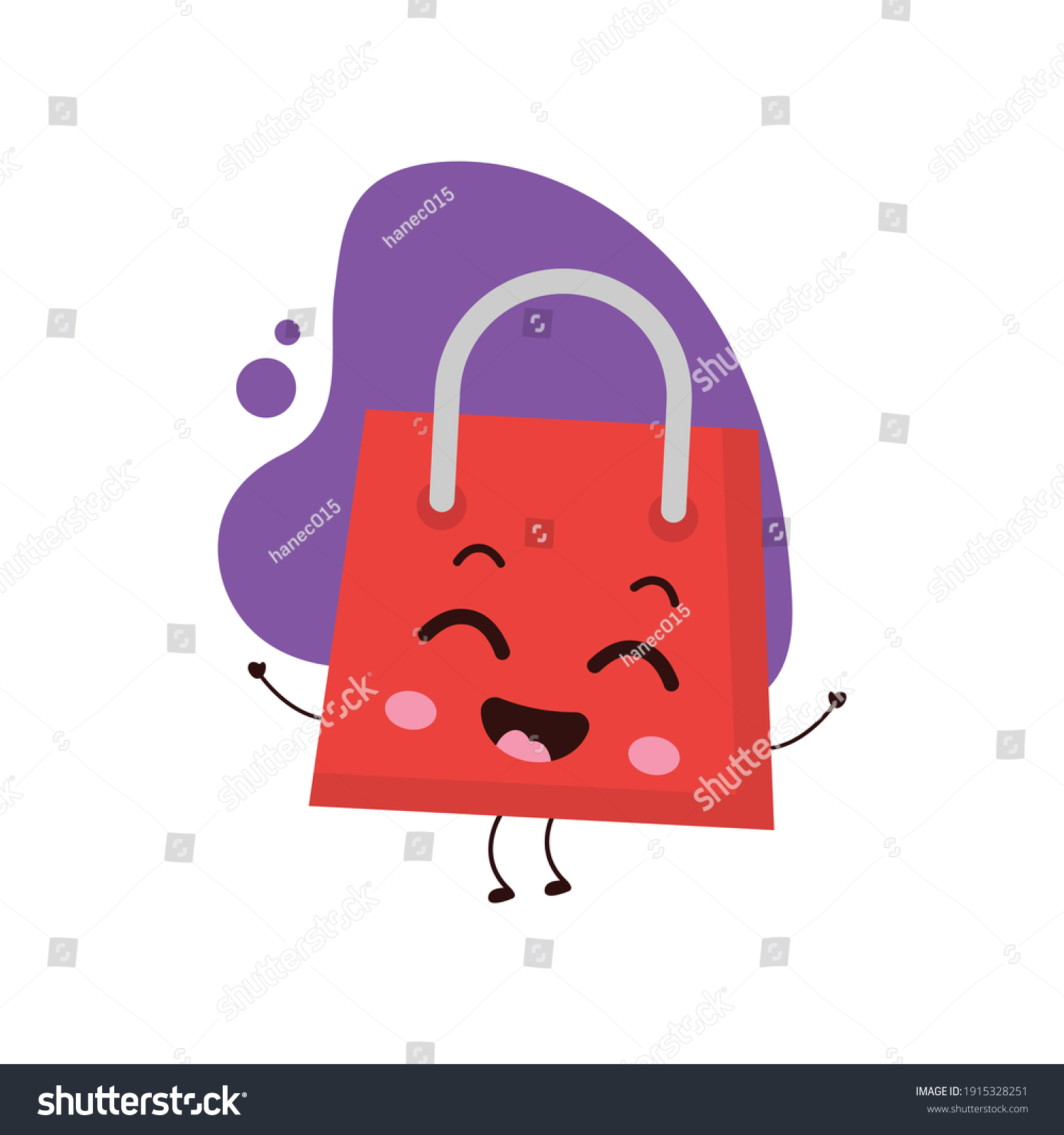 SVG of cute very happy shopping bag with laughter.illustration for business, t shirt, sticker, card or poster design.kawaii cartoon illustration for kids.funny vector illustration. svg