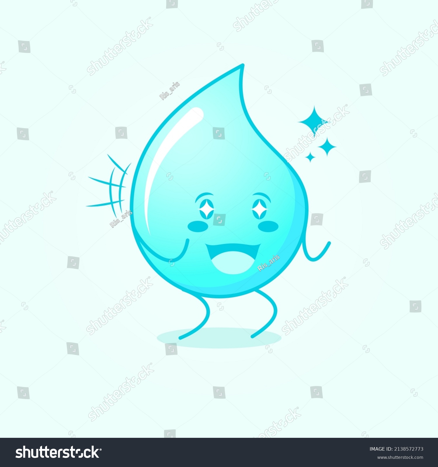 Cute Water Cartoon Happy Expression Two Stock Vector (Royalty Free ...