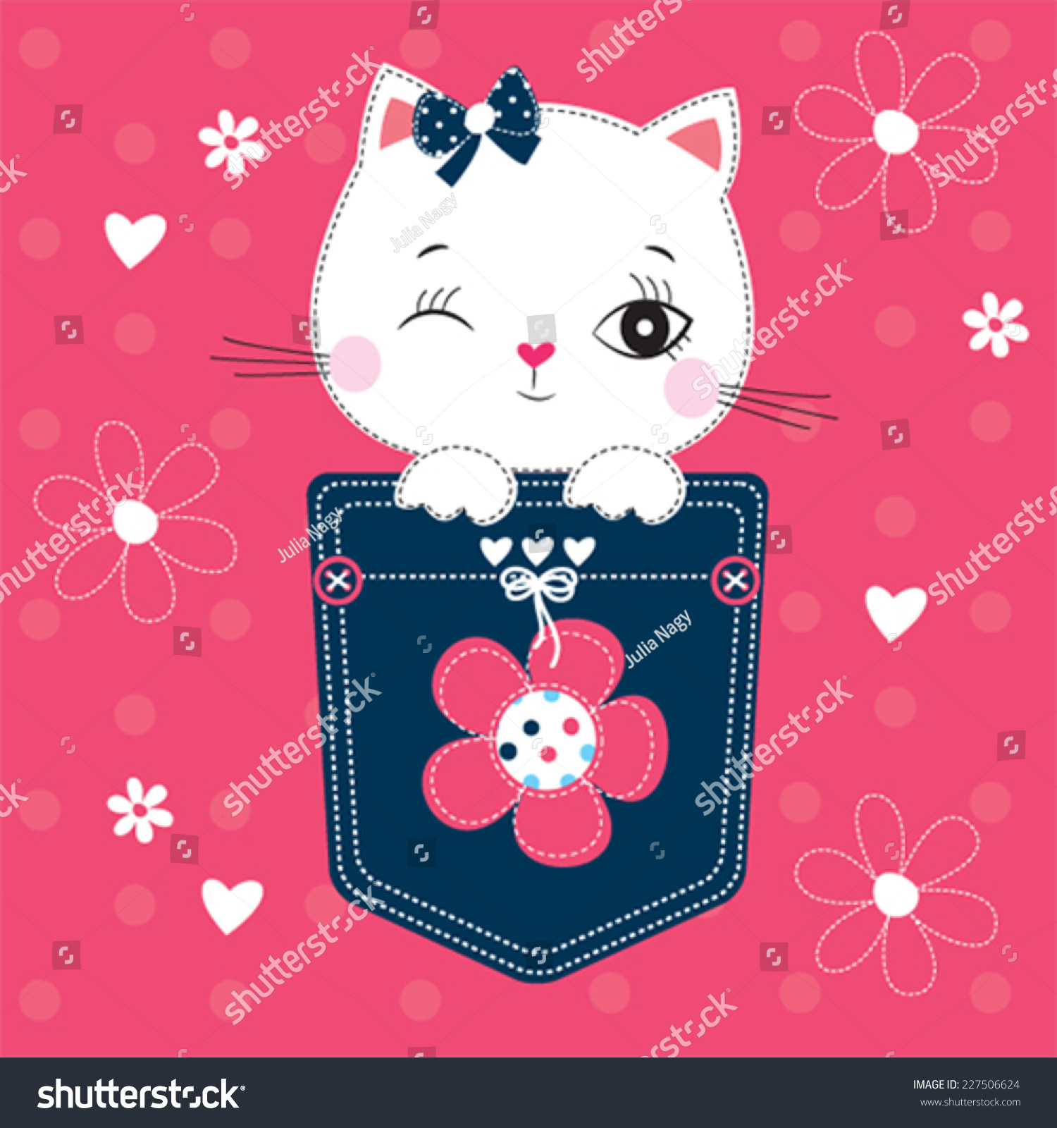 SVG of cute white cat in the pocket vector illustration svg