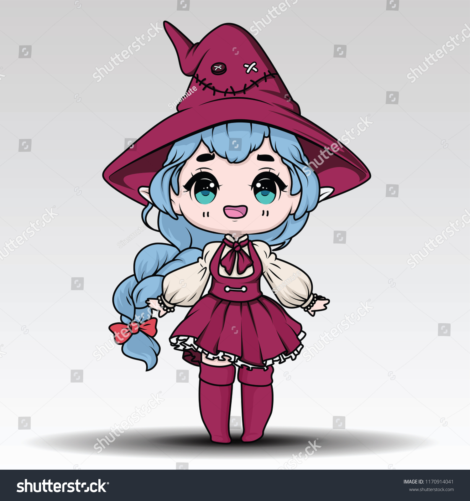 Cute Witch Halloween Halloween Content Stock Vector Royalty Free