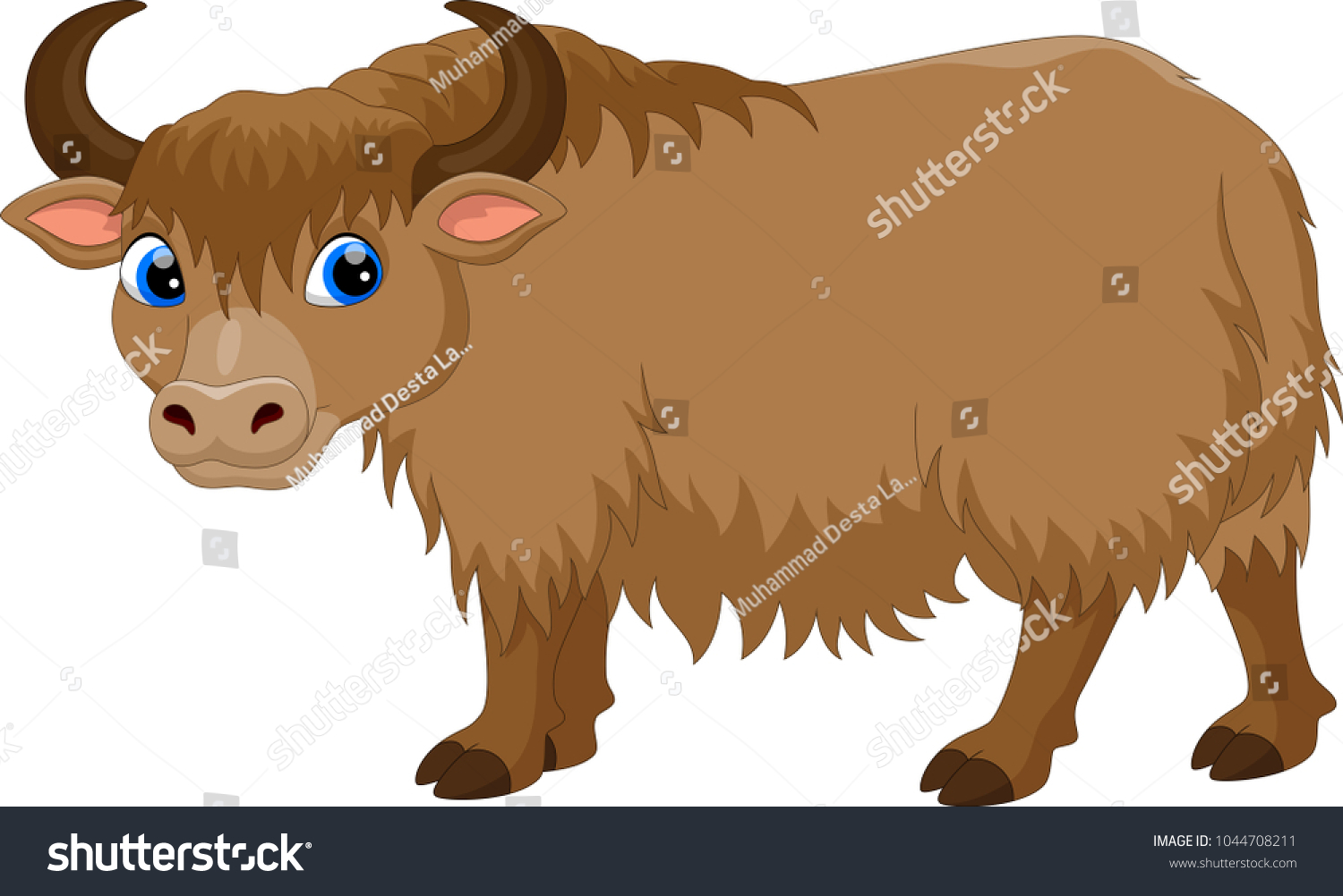 Cute Yak Cartoon Stock Vector Royalty Free 1044708211