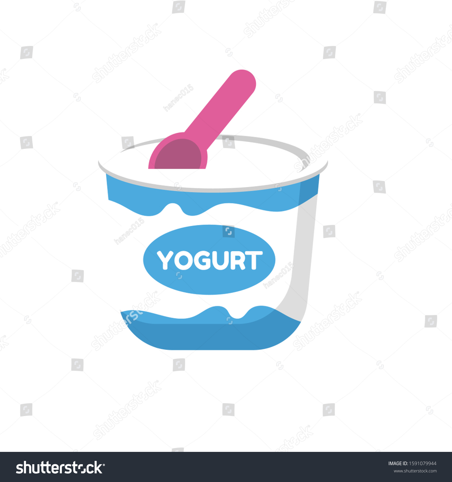 Cute Yogurt Vectorisolated On White Background vector de stock (libre