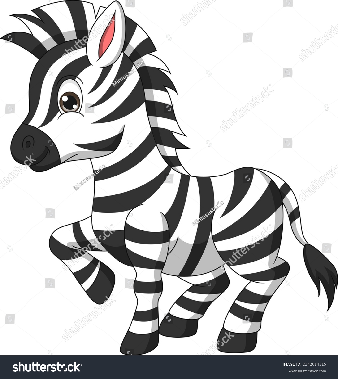 Cute Zebra Cartoon On White Background Stock Vector (Royalty Free