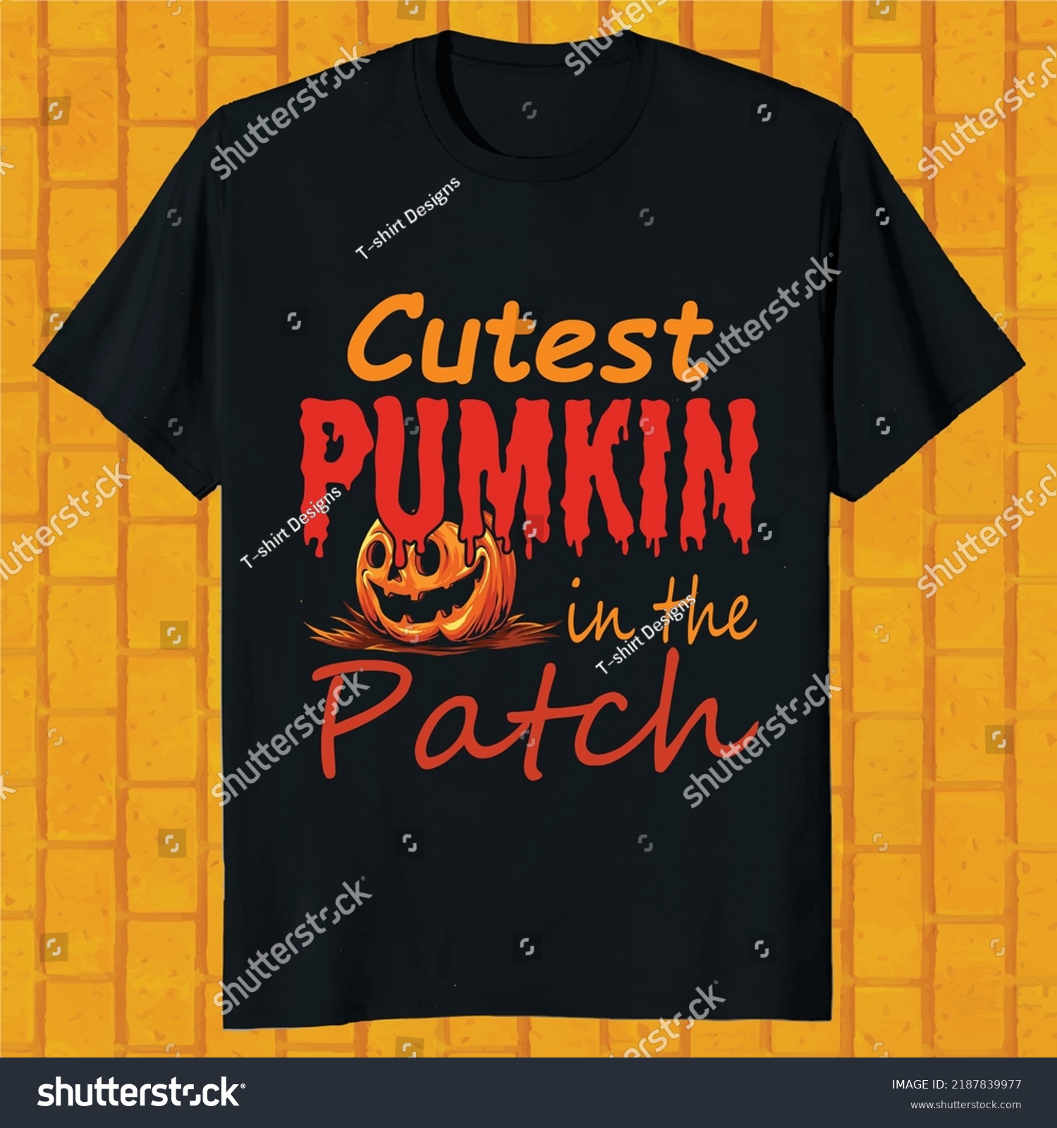 SVG of cutest pumpkin in the patch hello ween t-shirt design svg