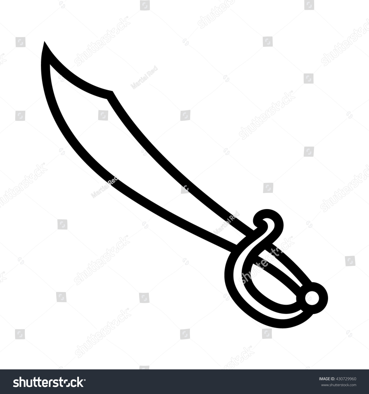 Cutlass Pirate Sword Line Art Vector 스톡 벡터로열티 프리 430729960 2179