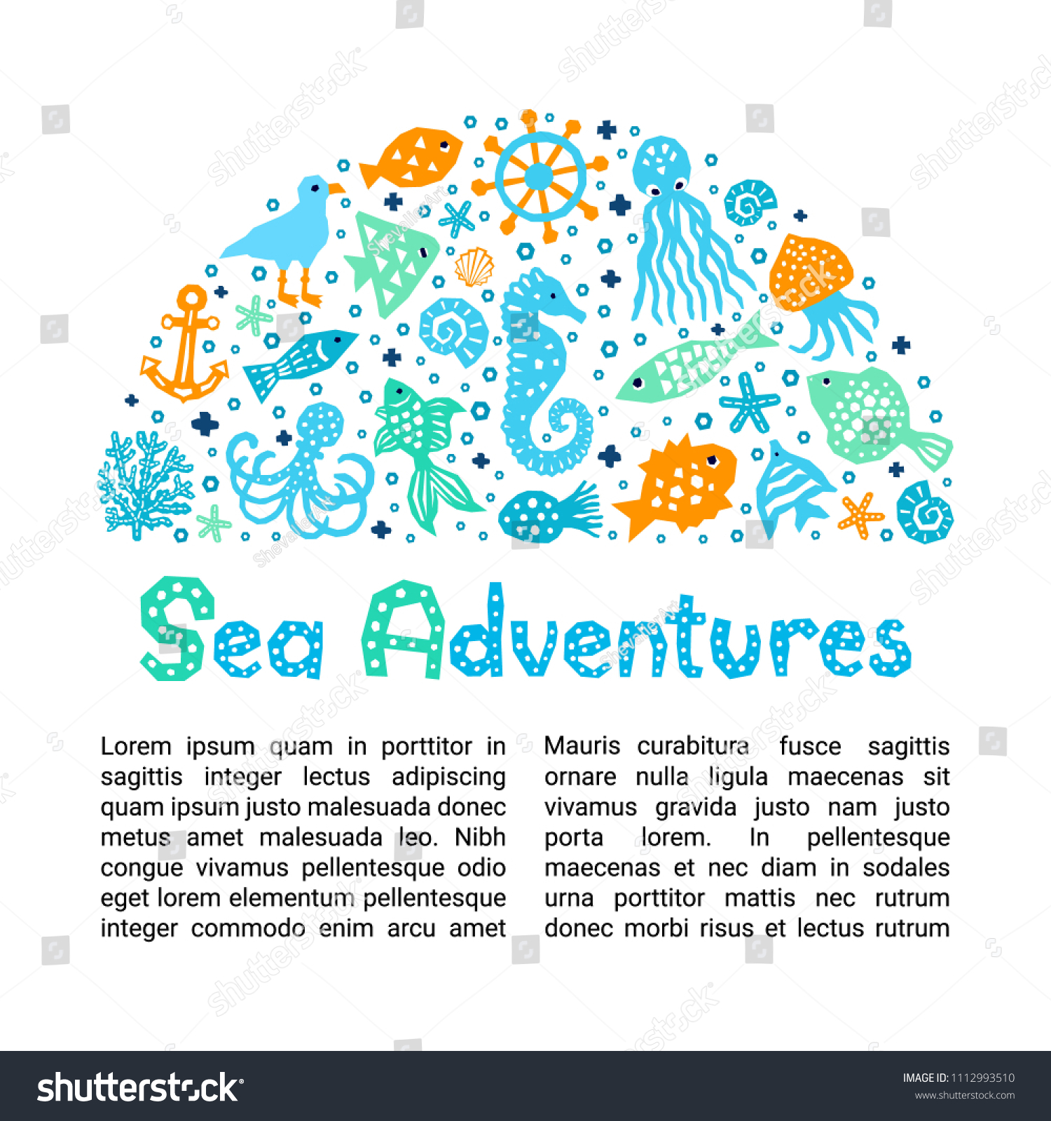 Cutout Marine Style Kids Design Element Stock Vector (Royalty Free ...