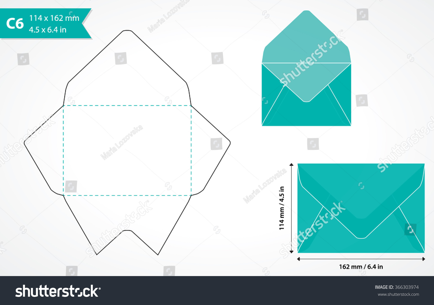Cutout Paper Envelope Template Perfect Making Stock Vector Throughout Envelope Templates For Card Making
