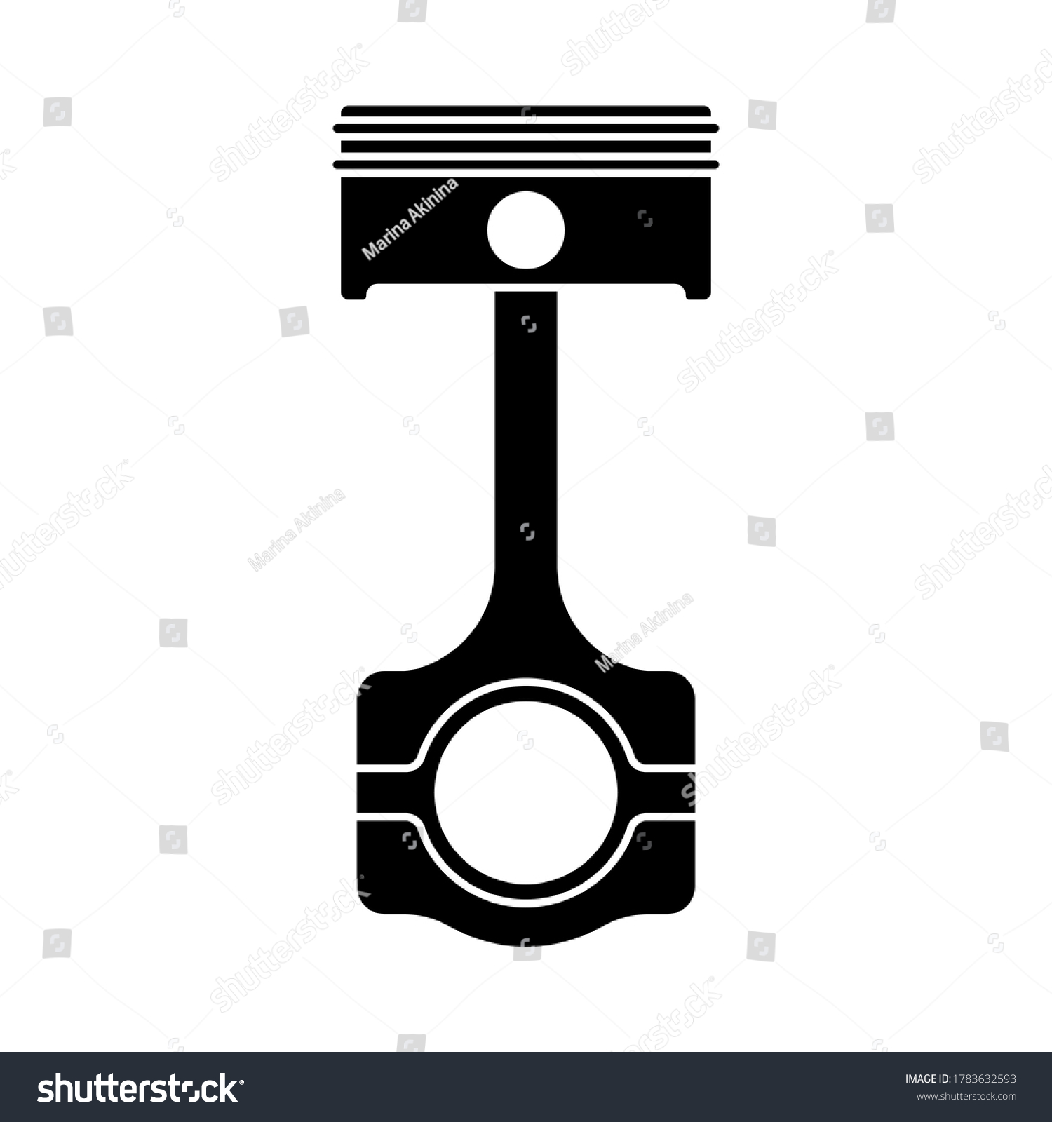 Cutout Silhouette Car Piston Icon Outline Stock Vector (Royalty Free ...