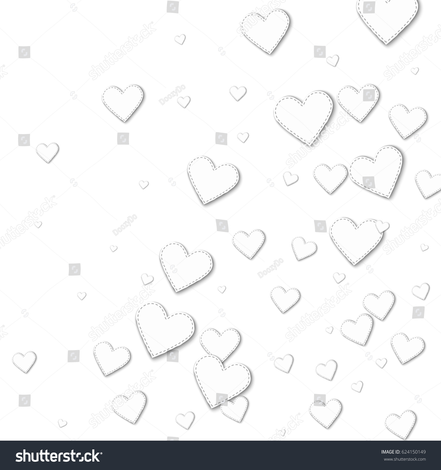 Cutout White Paper Hearts Abstract Random Stock Vector (Royalty Free ...