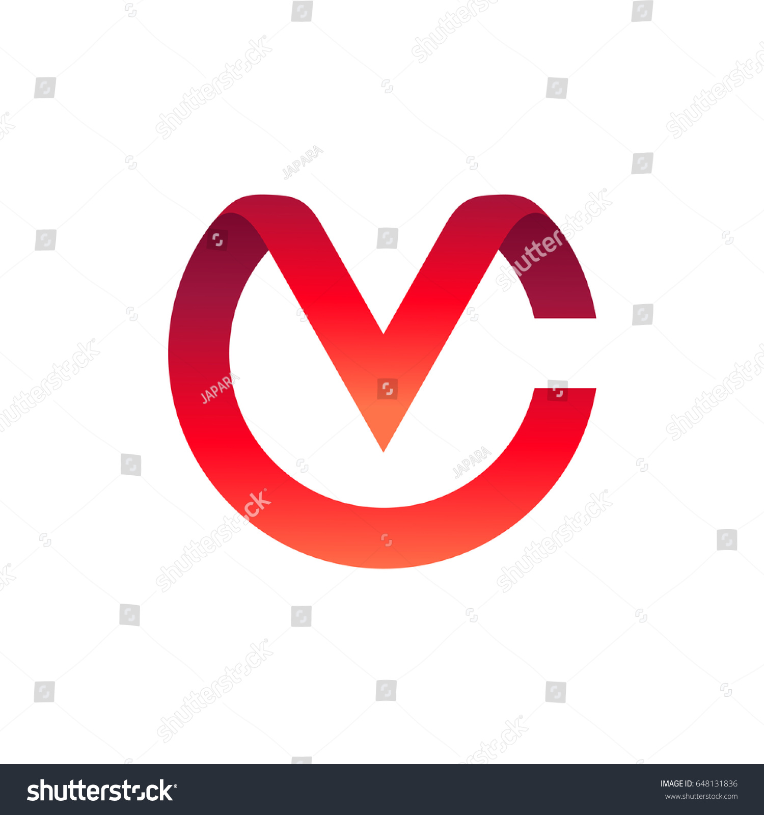 cv logo letter c letter v stock vector 648131836