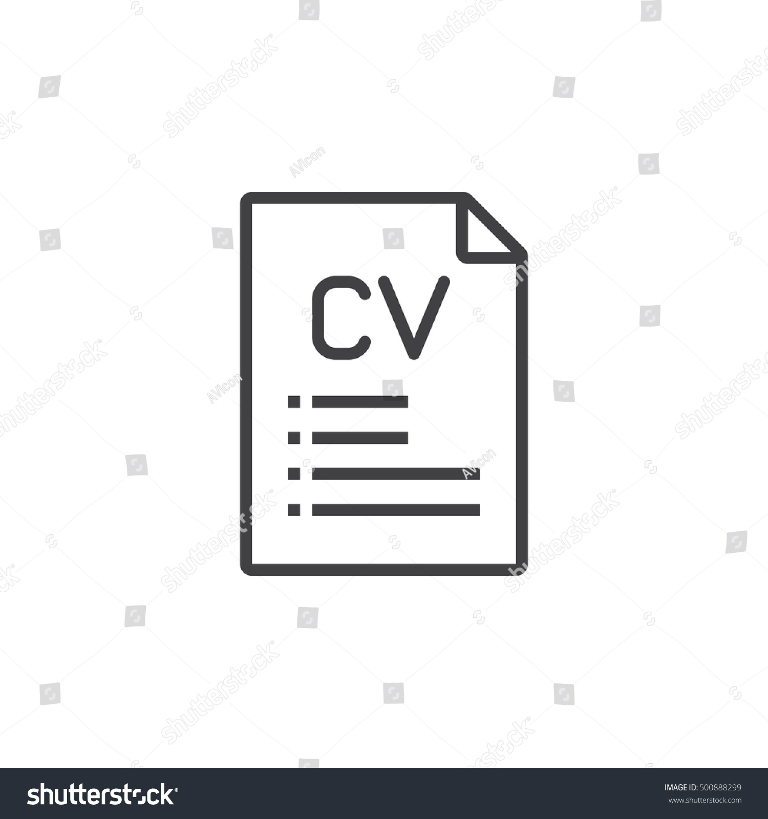 cv resume line icon outline vector stock vector 500888299