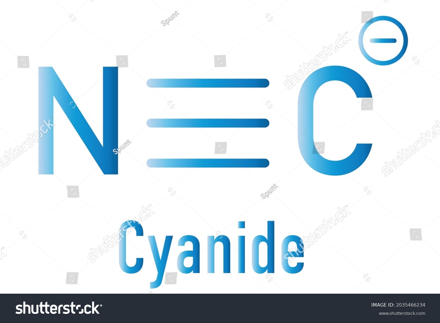 Cyanide Anion Chemical Structure Cyanides Toxic Stock Vector (Royalty ...