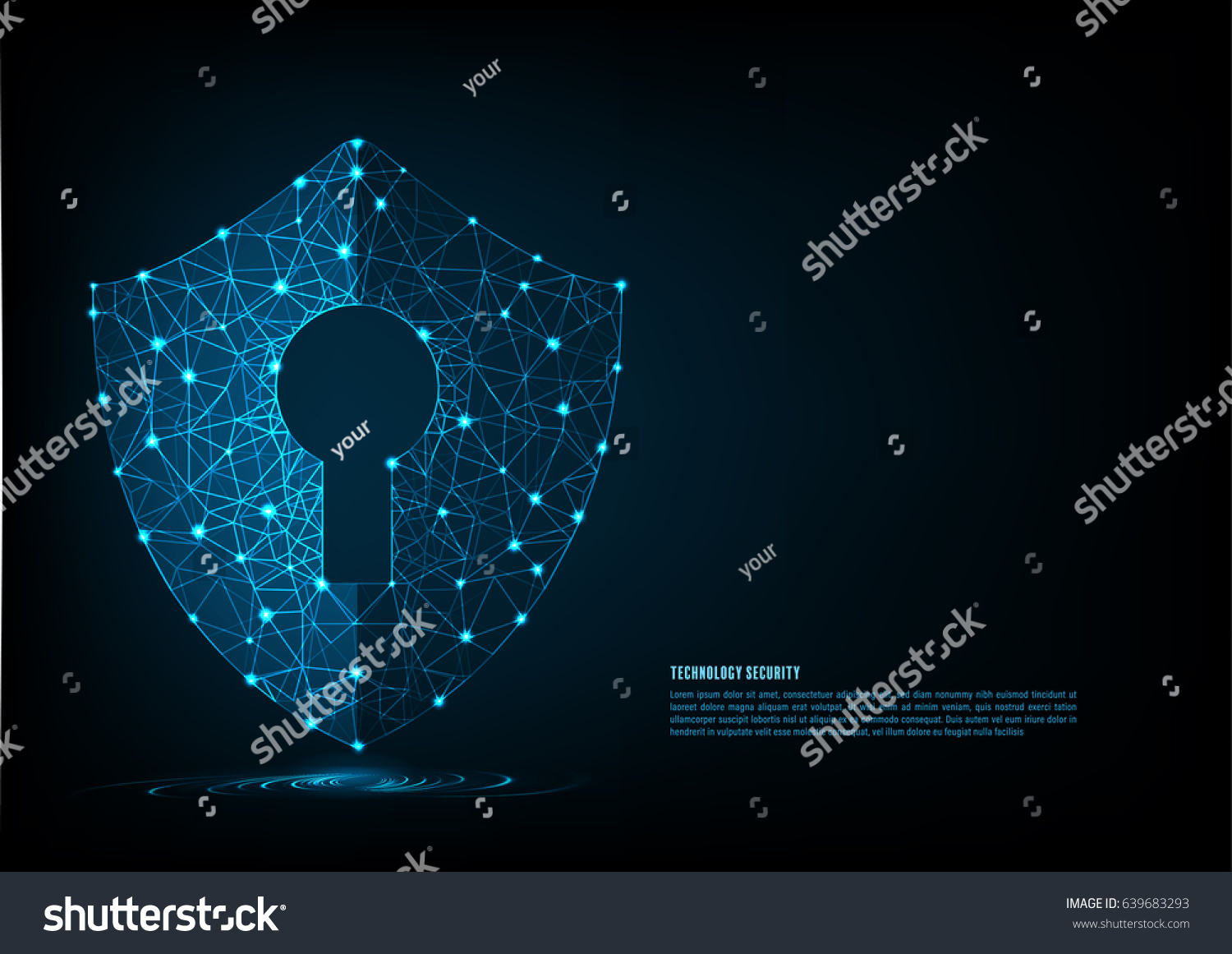 Cyber Security Concept Shield Keyhole Icon Stock Vector (Royalty Free ...