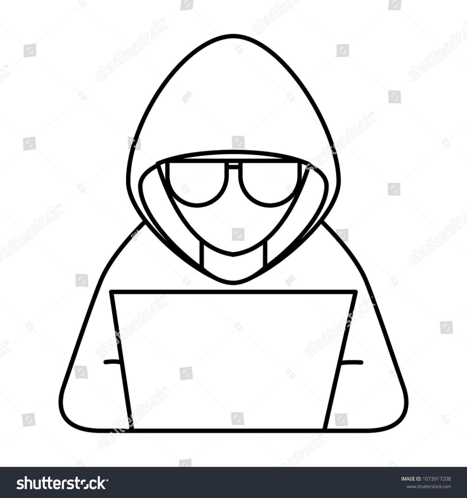 Cyber Security Hacker Character Crime Laptop Stock Vector (Royalty Free ...