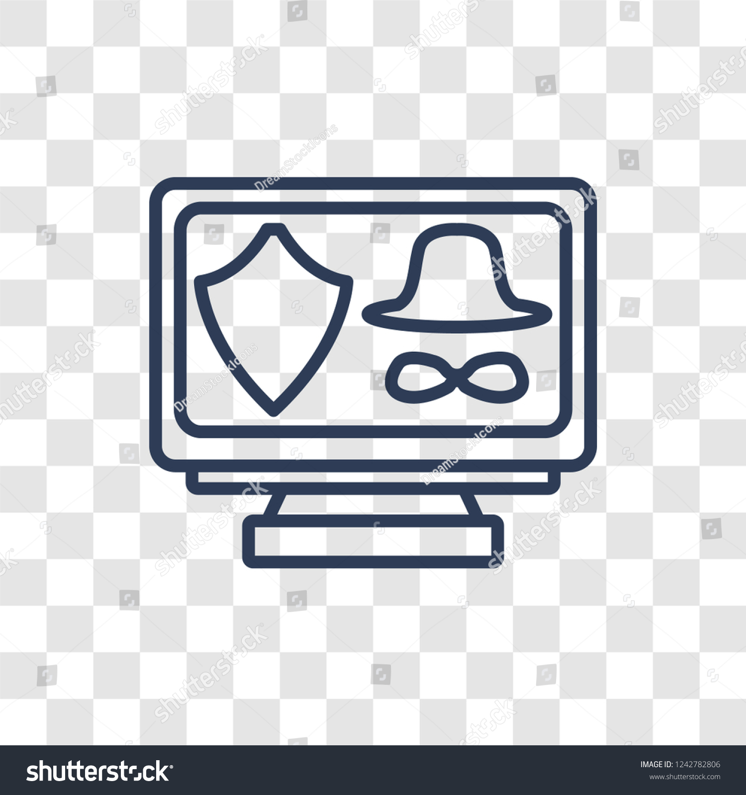 Cyber Security Icon Trendy Linear Cyber Royalty Free Stock Image