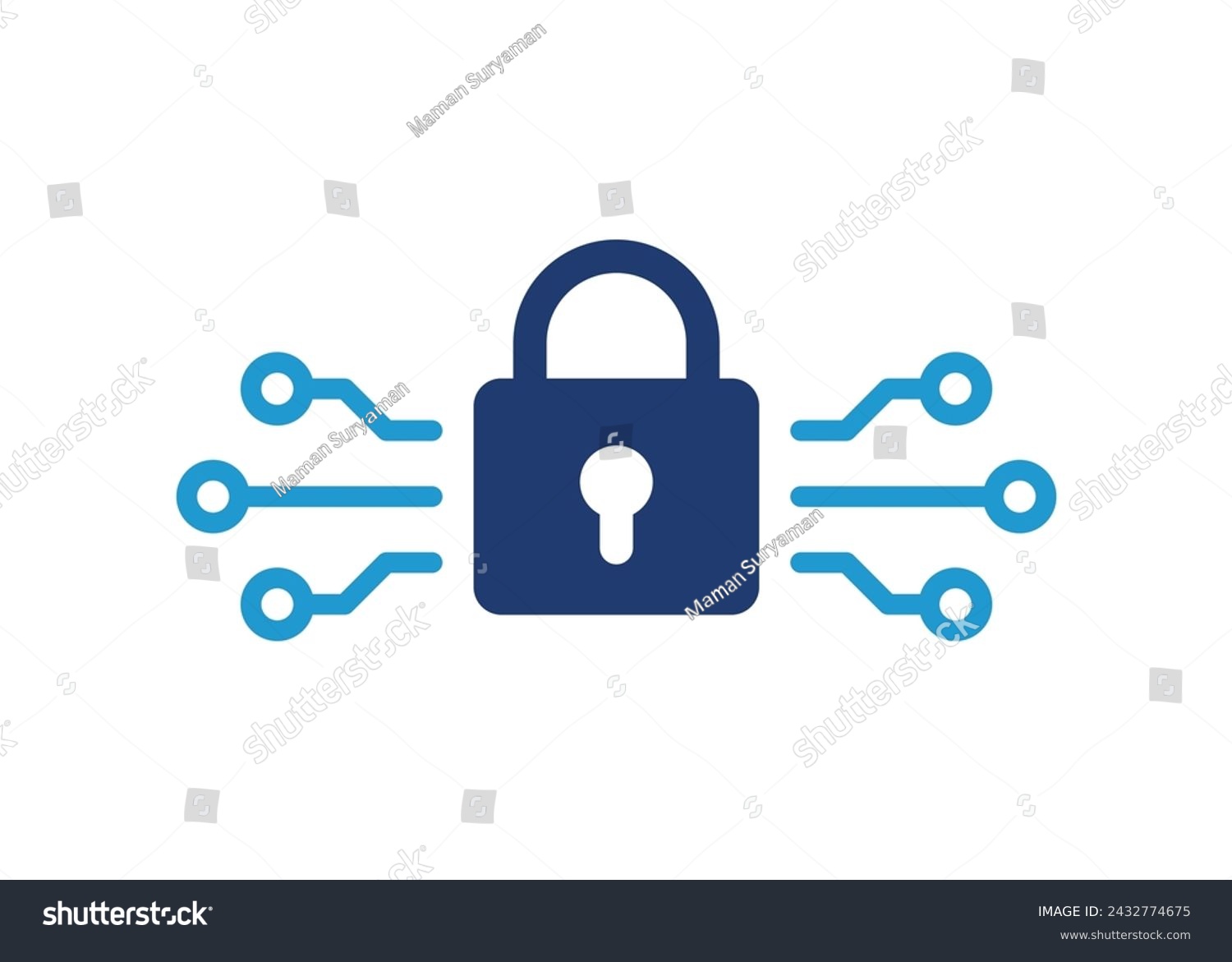 blue padlock circuit board security concept clip art preview