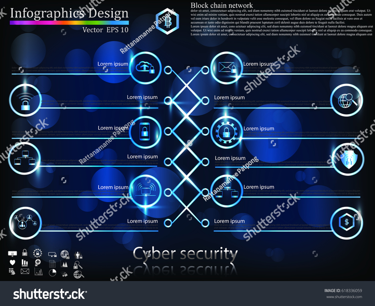 Cyber Security Infographic Design Vector Icons Stock Vector Royalty Free 618336059 9033