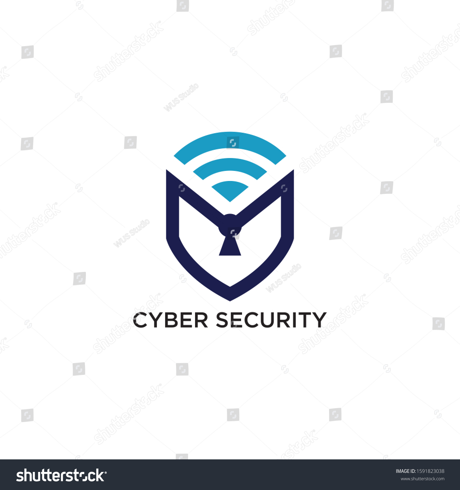 Cyber Security Logo Vector Wifi Wireless Stock Vector (Royalty Free ...