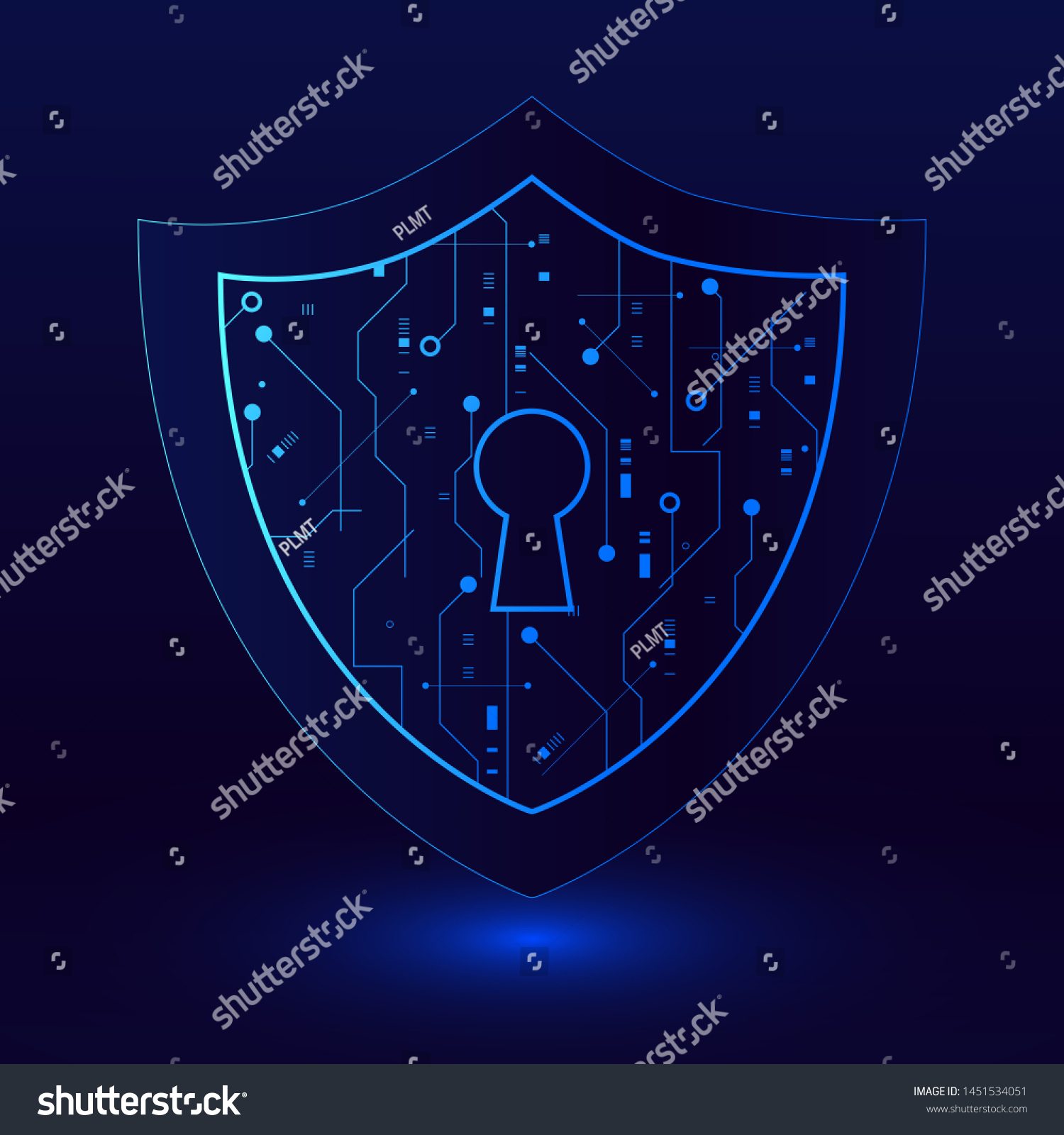 Cyber Security Technology Concept Shield Keyhole Stock Vector (Royalty ...