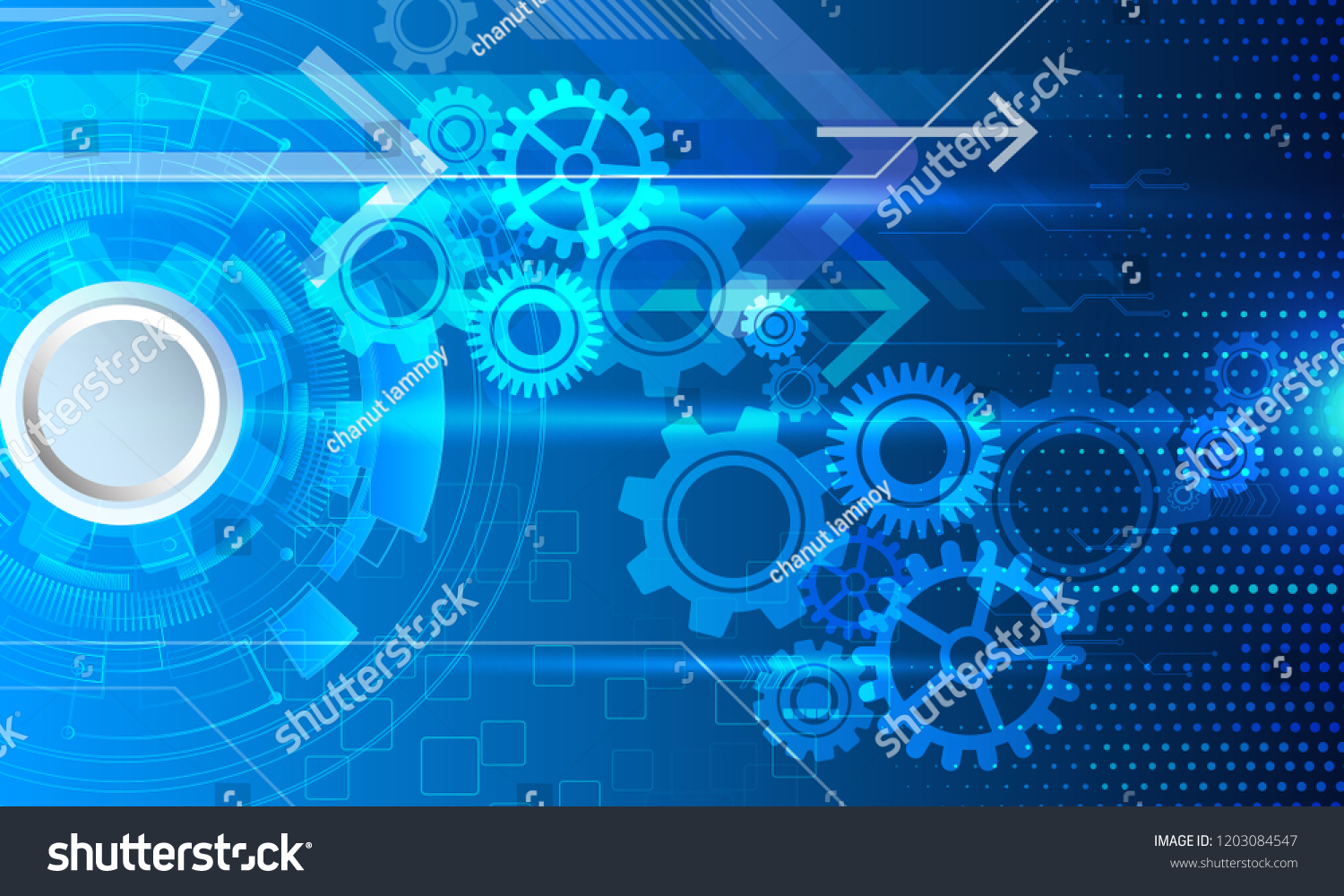 Cyber Security Vector Illustration White Gear Stock Vector (Royalty ...