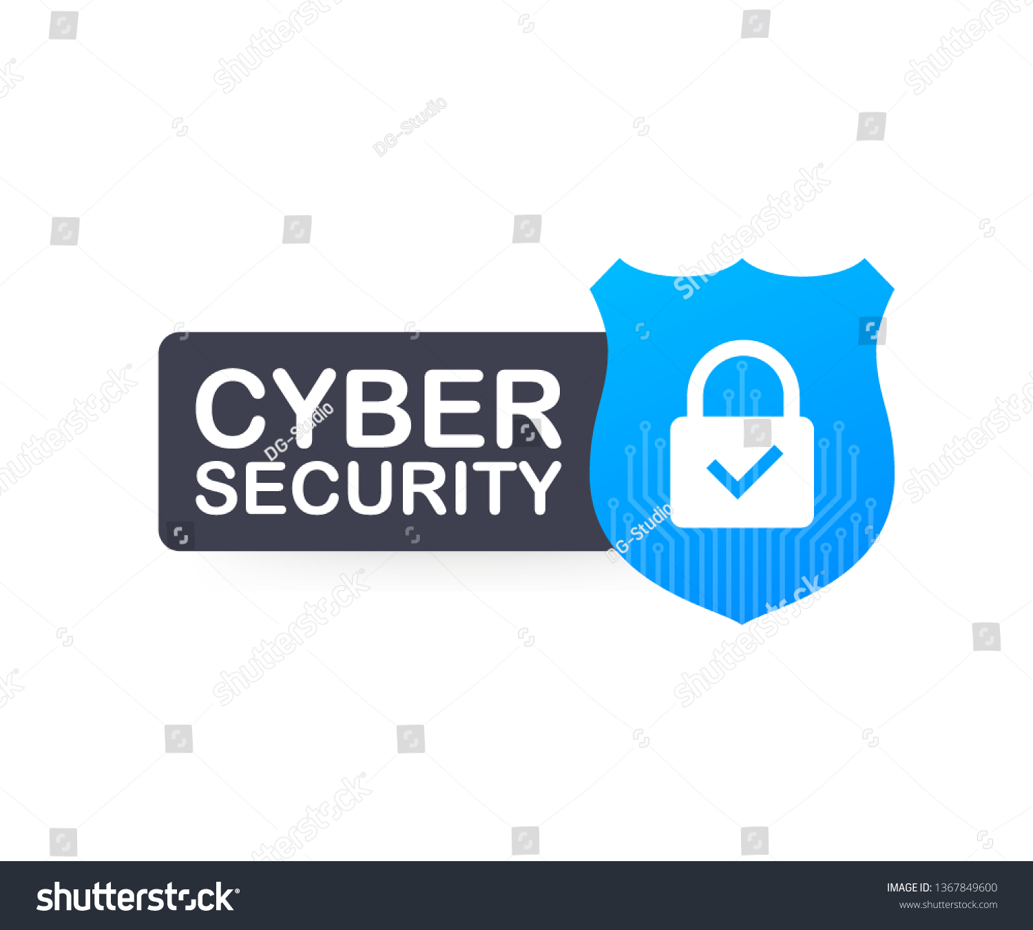 Cyber Security Vector Logo Shield Check Stock Vector (Royalty Free ...