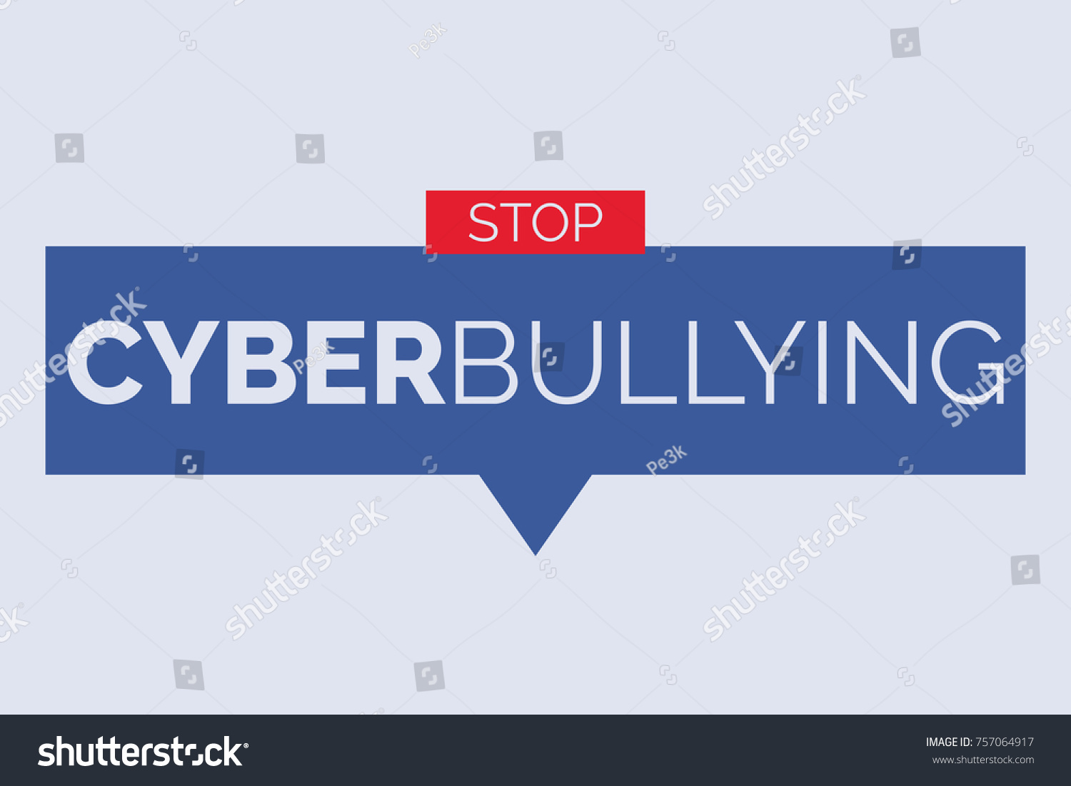 Cyberbullying Banner Isolated On Light Blue Stock Vector (royalty Free 