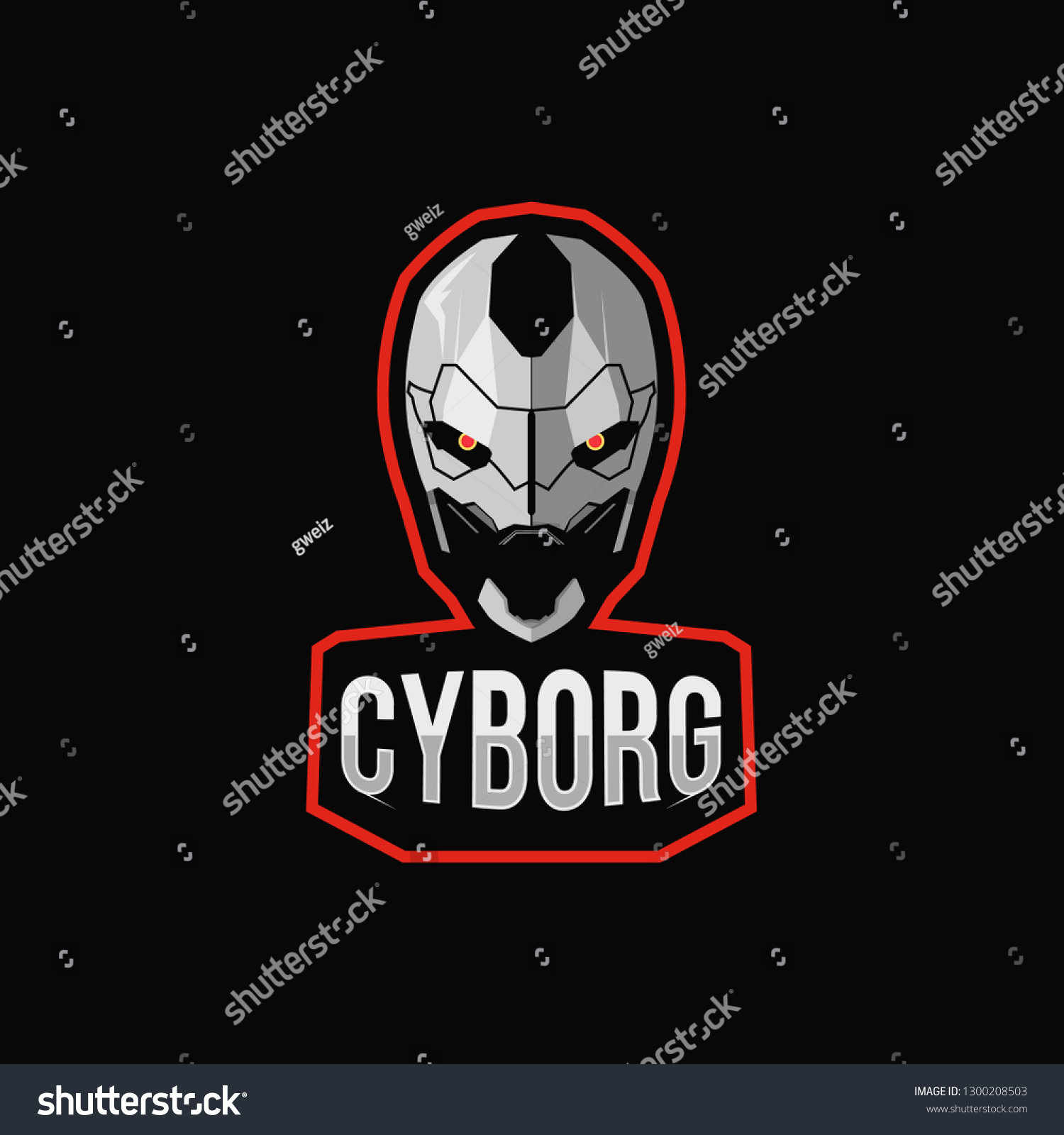 Cyborg Logo Mascot E Sport Style Stock Vector Royalty Free
