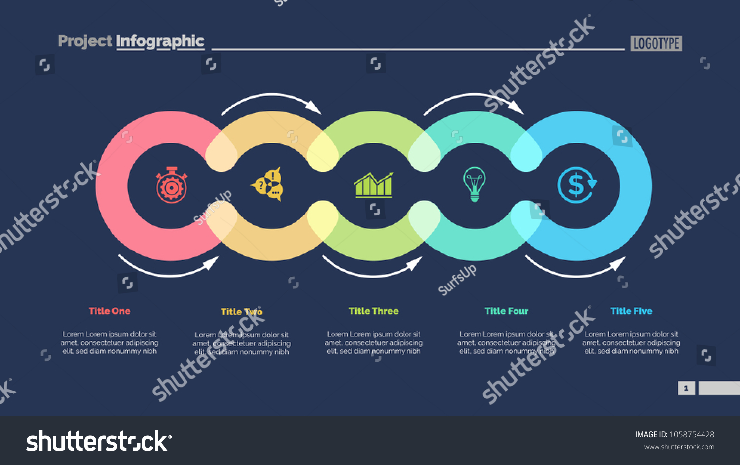 Cycle Diagram Five Elements Circular Infographics Stock Vector Royalty Free 1058754428 3933