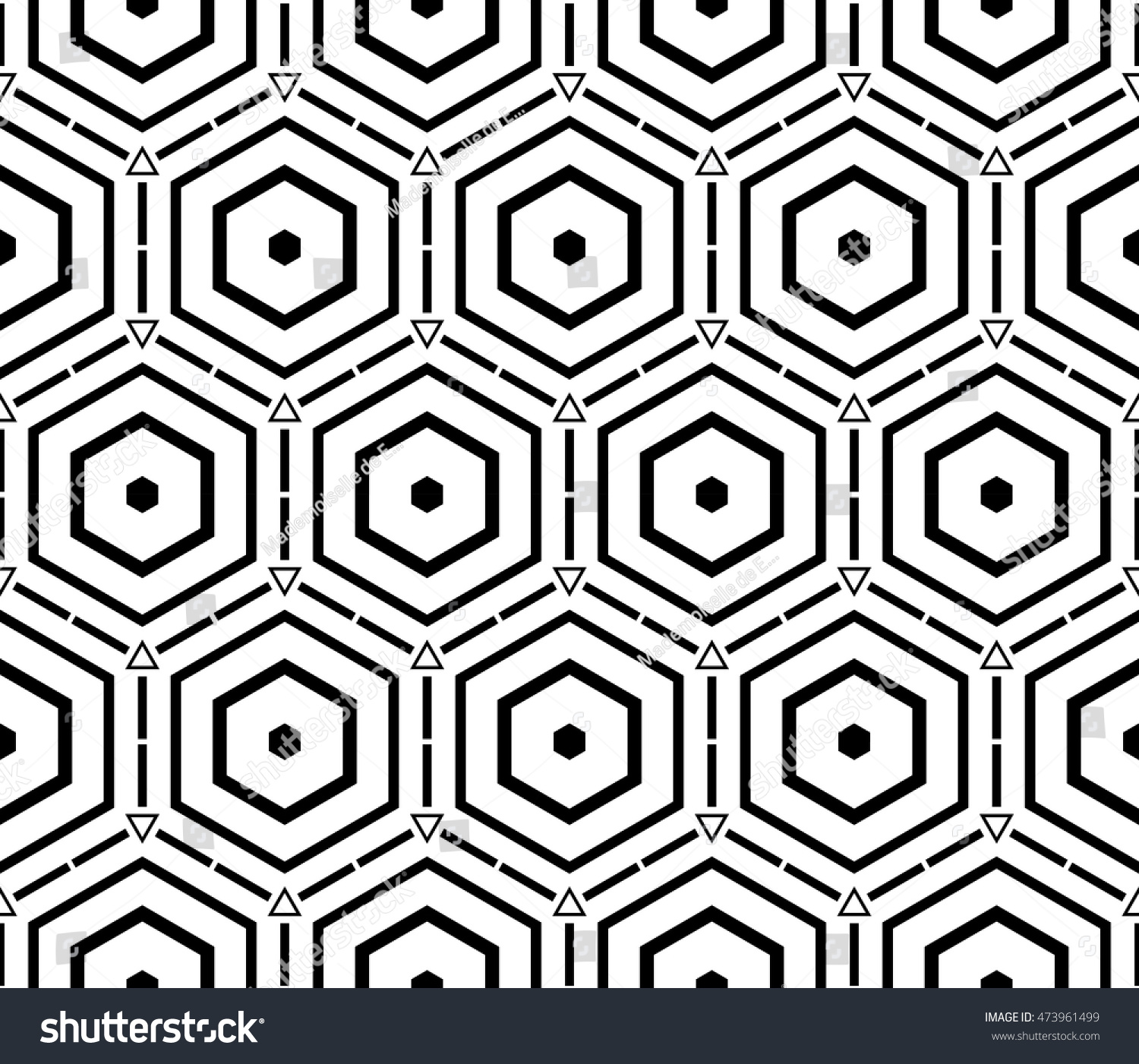 Cyclical Pattern Geometric Shapes Seamless Vector Stock Vector 