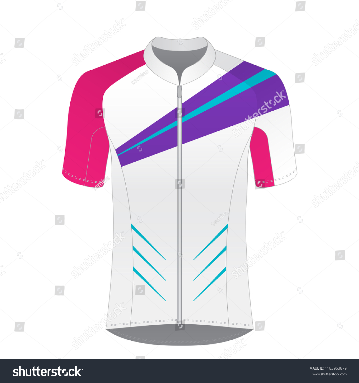 Cycling Jersey Mockup Tshirt Sport Design Stock Vector (Royalty Within Blank Cycling Jersey Template