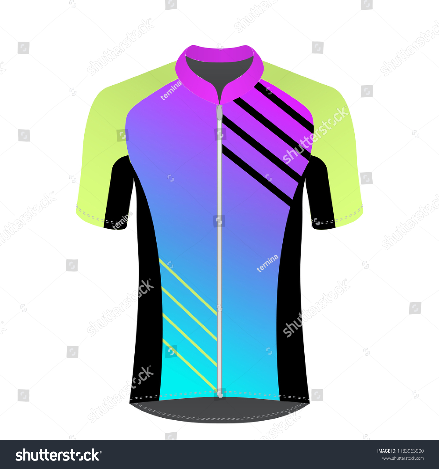 Cycling Jersey Mockup Tshirt Sport Design Stock Vector (Royalty Intended For Blank Cycling Jersey Template
