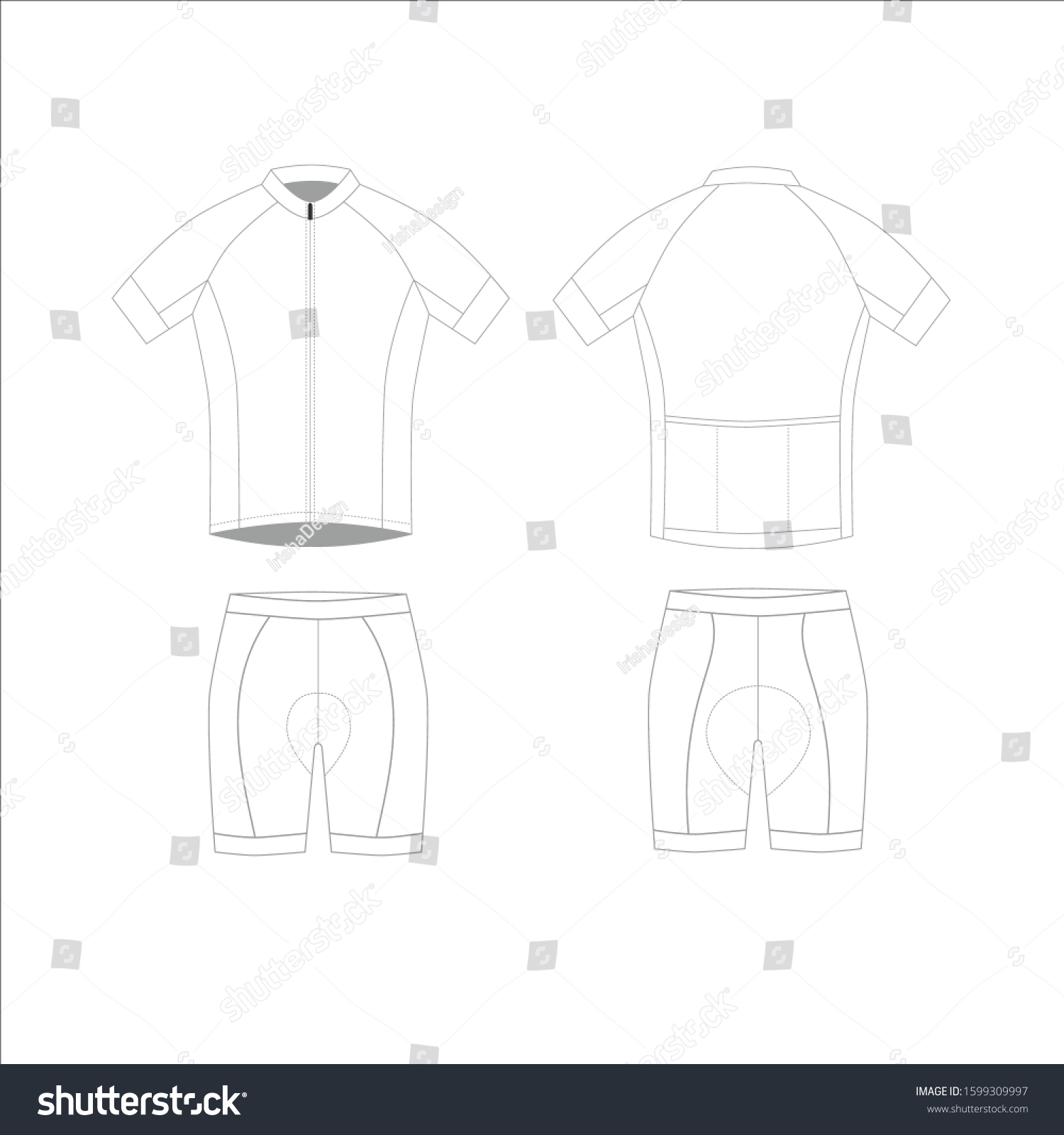 Cycling Jersey Vector Blank Template Stock Vector (Royalty Free Throughout Blank Cycling Jersey Template