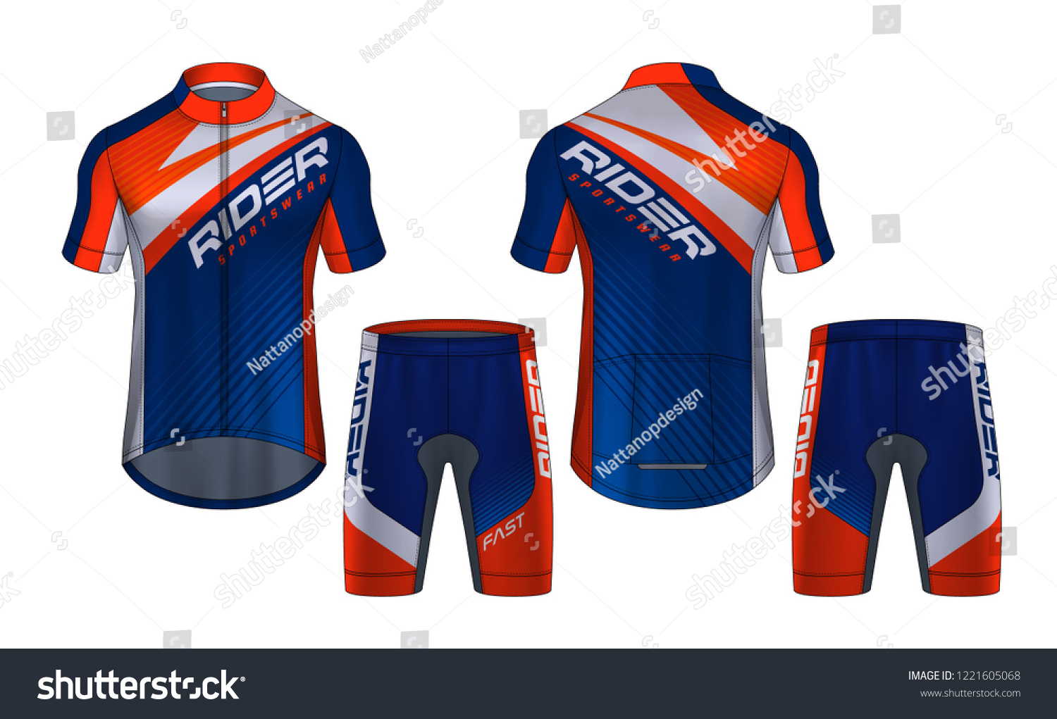 Cycling Jerseys Mockuptshirt Sport Design Templateuniform Stock Vector Royalty Free 1221605068