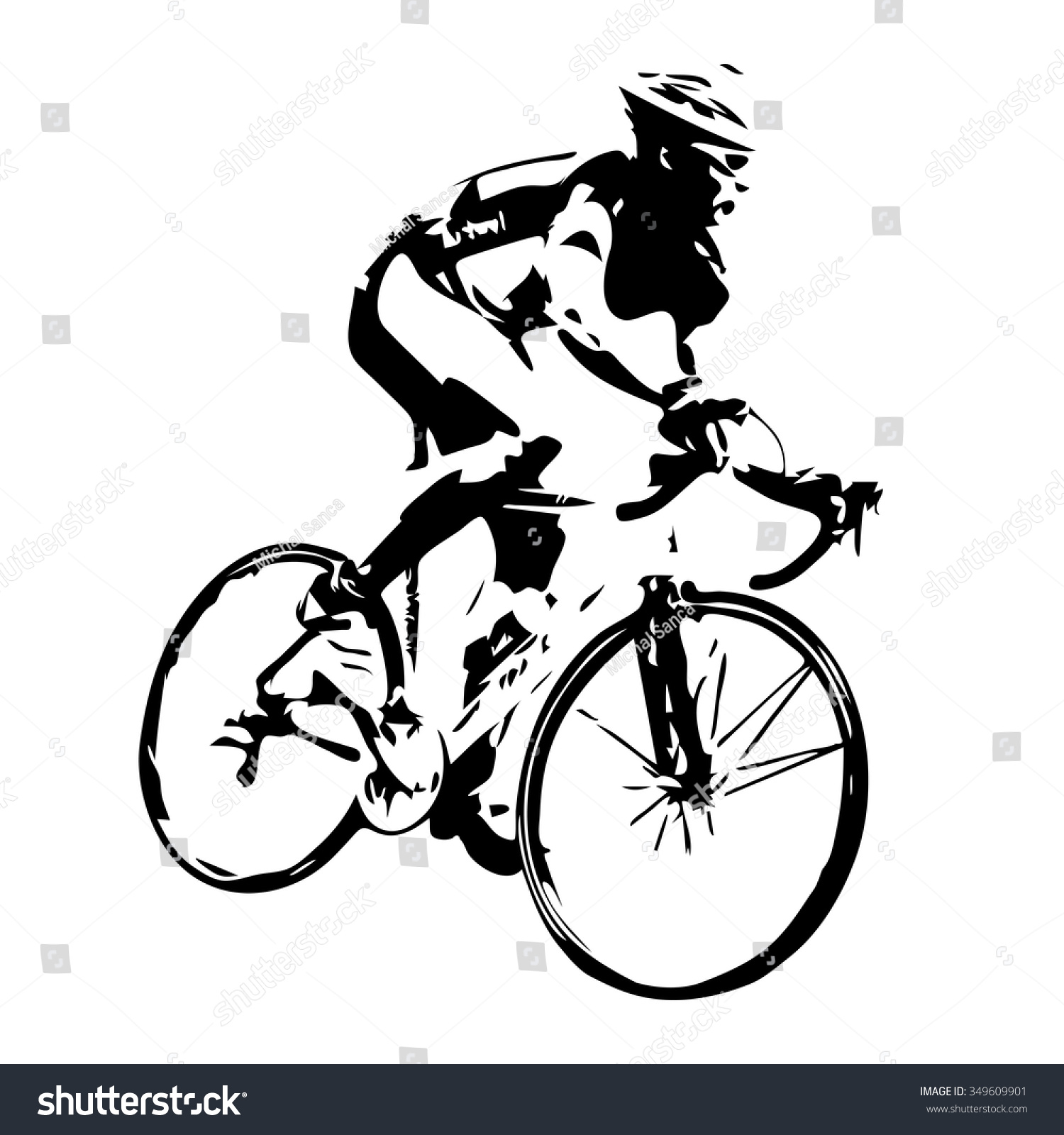 Cycling Silhouette Bicycle Rider Vector Stock Vector 349609901 ...