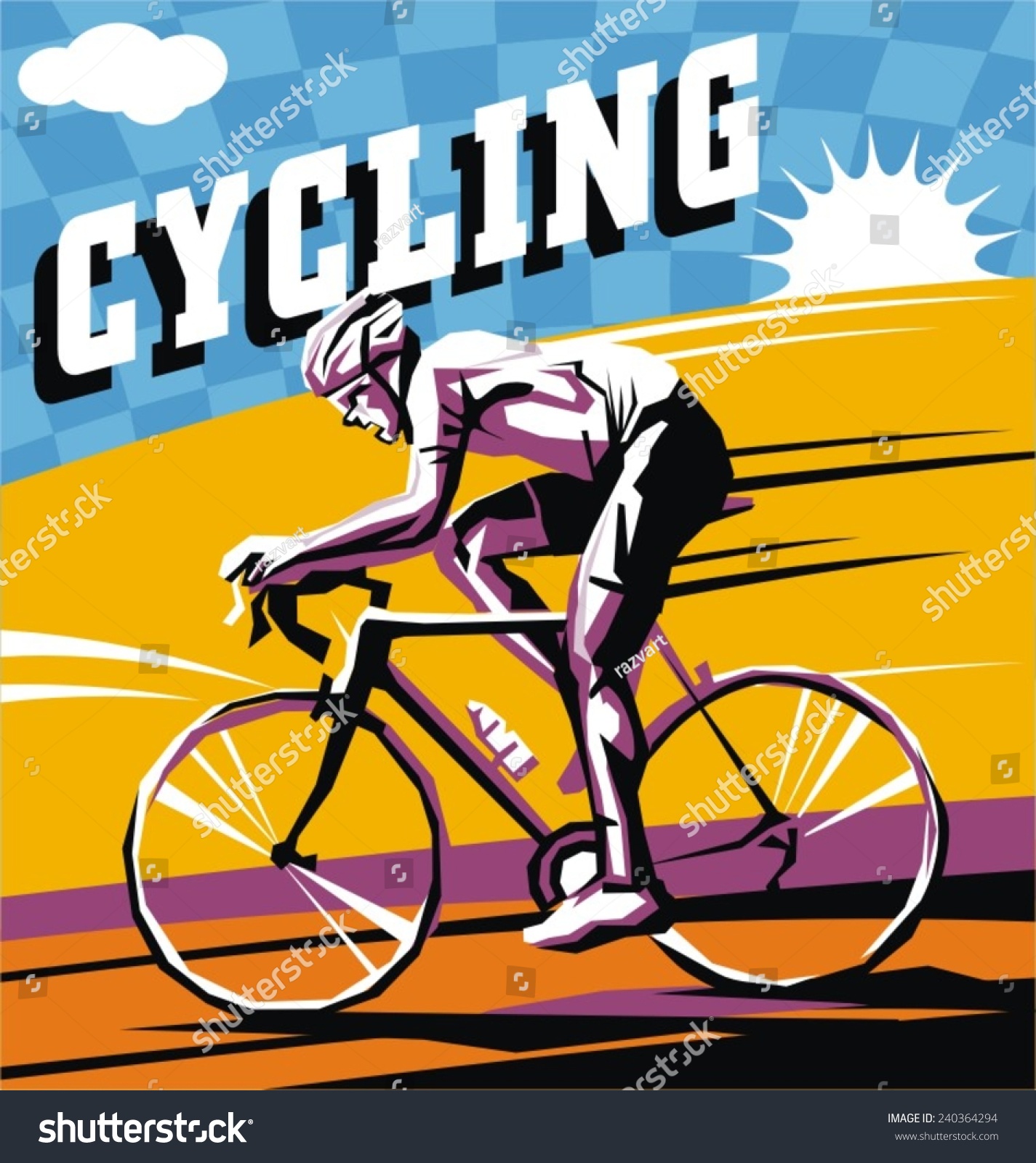 Afiche Vectorial Ciclista: Vector De Stock (libre De Regalías ...