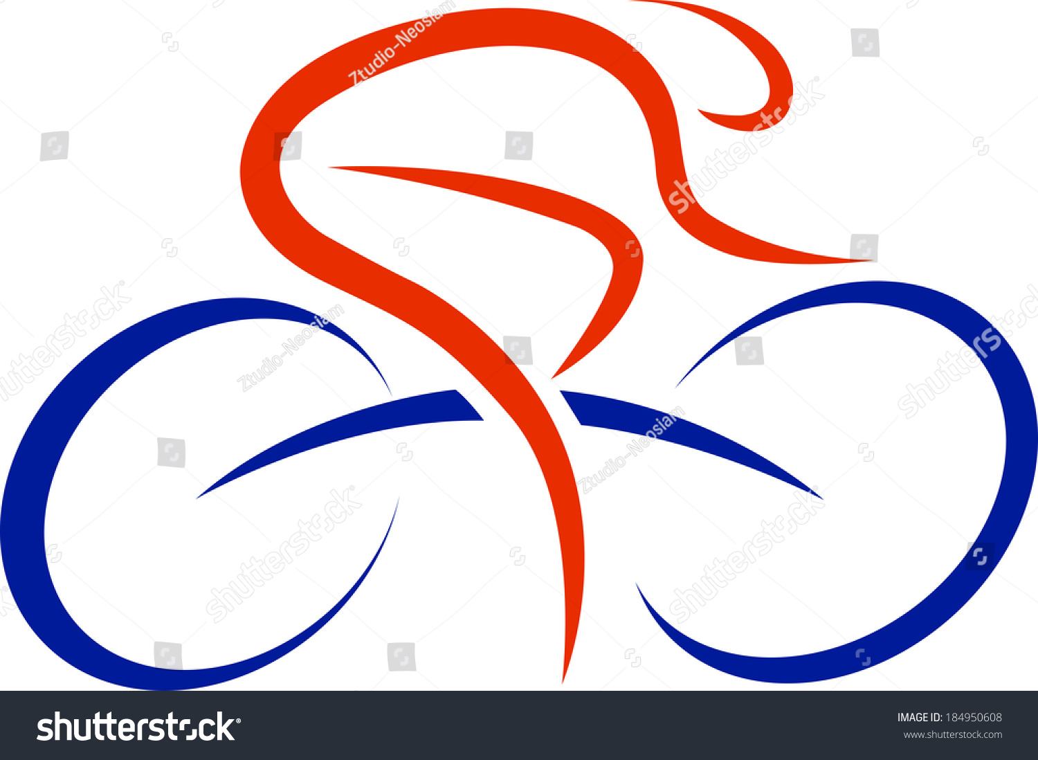 red and blue bicycle abstract design clip art preview
