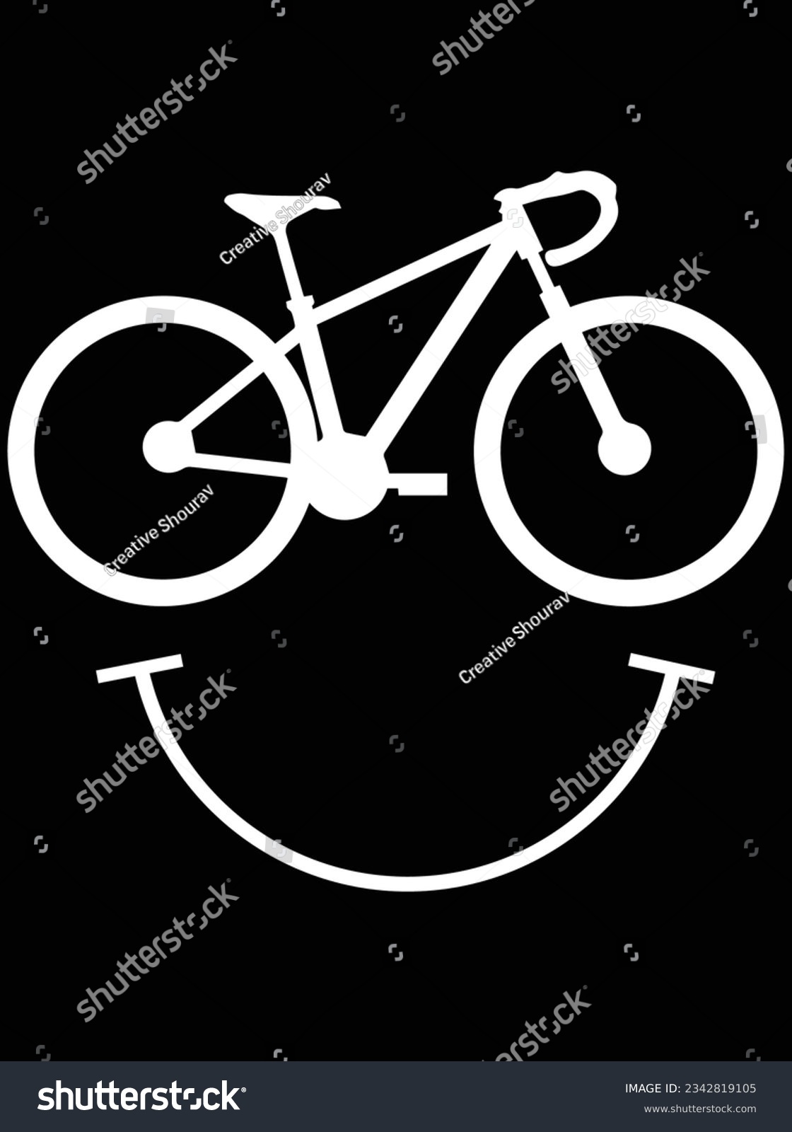 SVG of Cyclist smile vector art design, eps file. design file for t-shirt. SVG, EPS cuttable design file svg