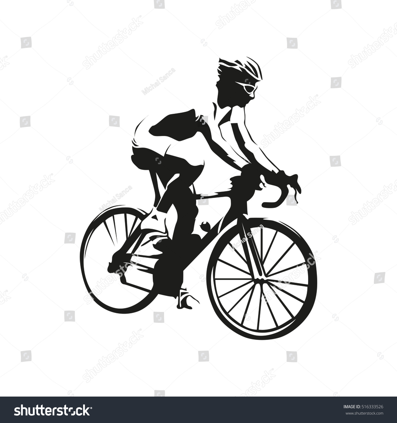 Cyclist Vector Illustration. Road Cycling - 516333526 : Shutterstock