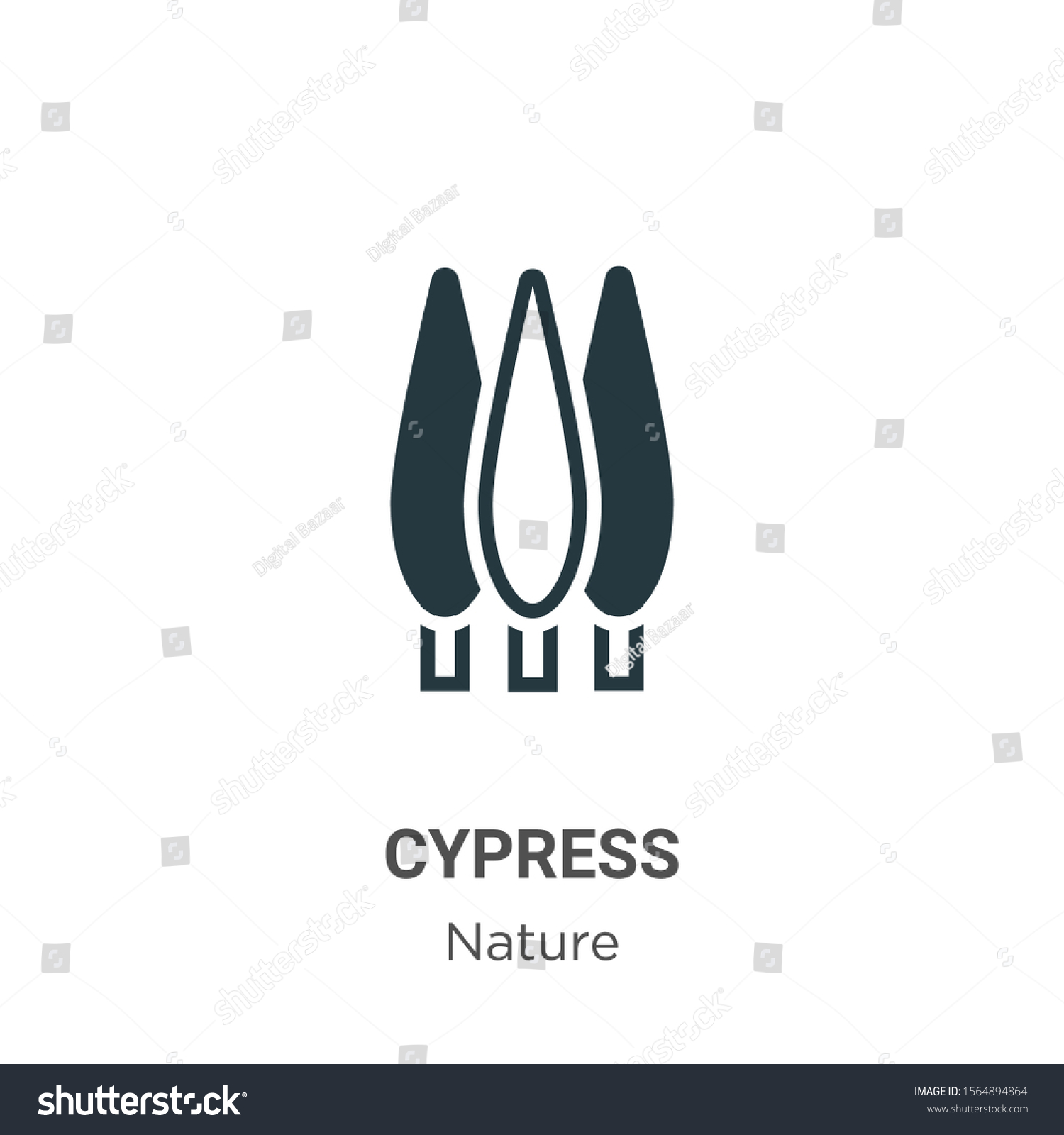 SVG of Cypress vector icon on white background. Flat vector cypress icon symbol sign from modern nature collection for mobile concept and web apps design. svg