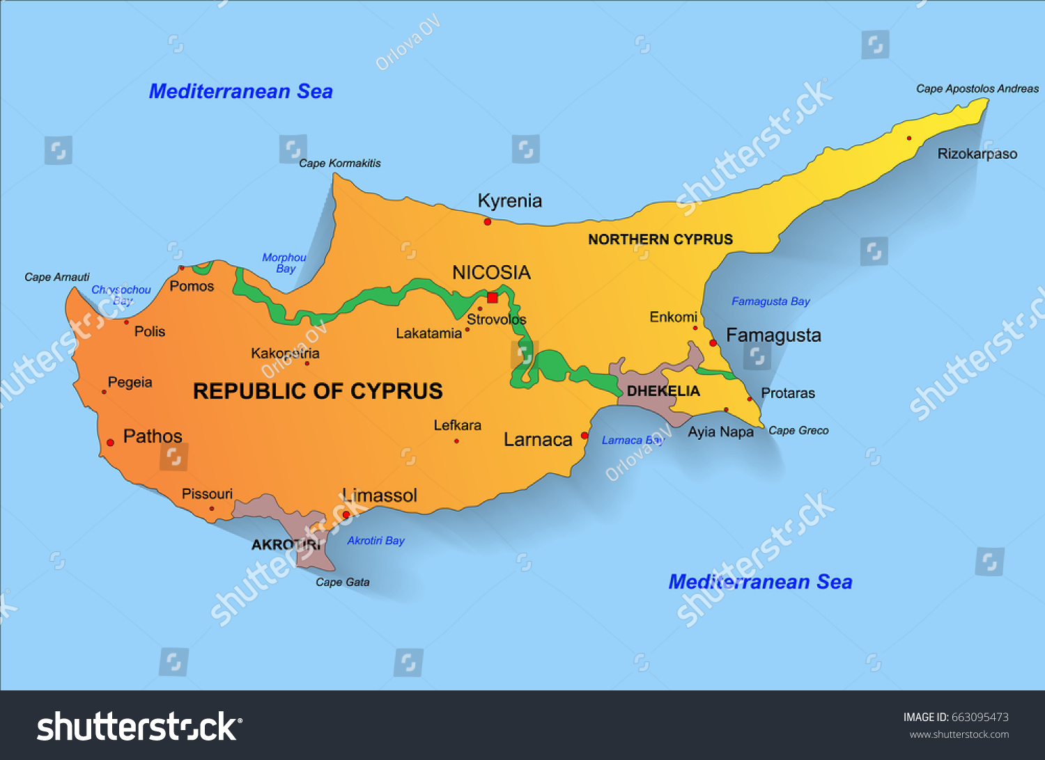 Cyprus Political Map With Capital Nicosia National Bo - vrogue.co