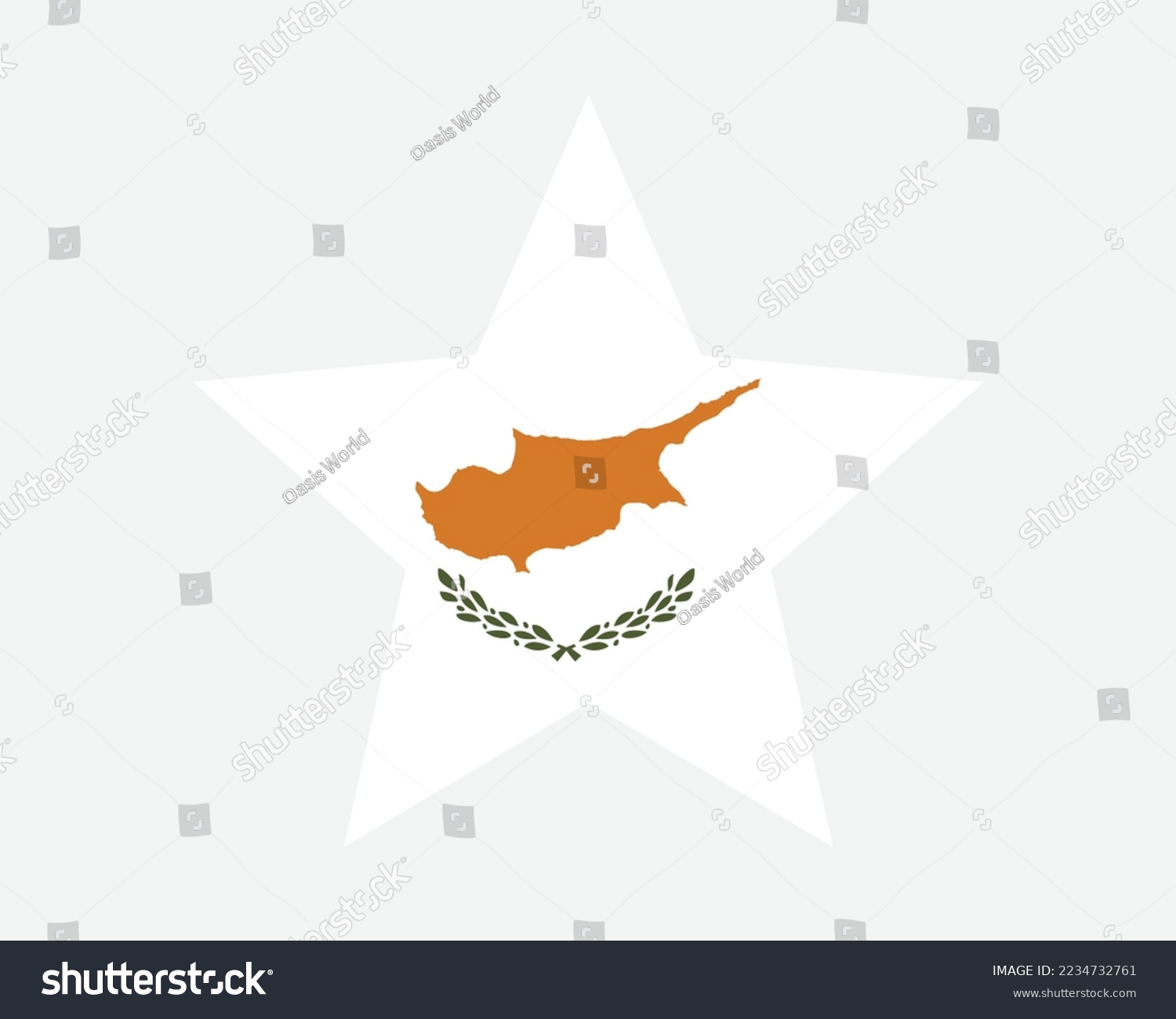 SVG of Cyprus Star Flag. Cypriot Star Shape Flag. Republic of Cyprus Country National Banner Icon Symbol Vector 2D Flat Artwork Graphic Illustration svg