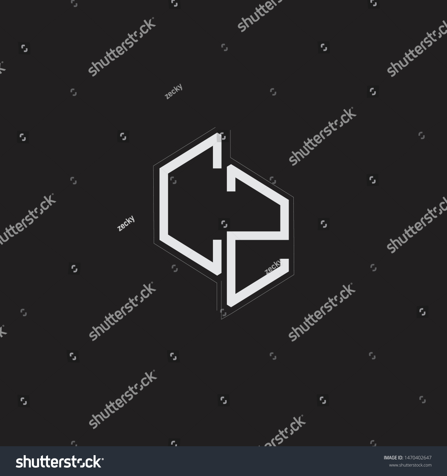 Cz Initial Letters Logo Monogram Down Stock Vector Royalty Free