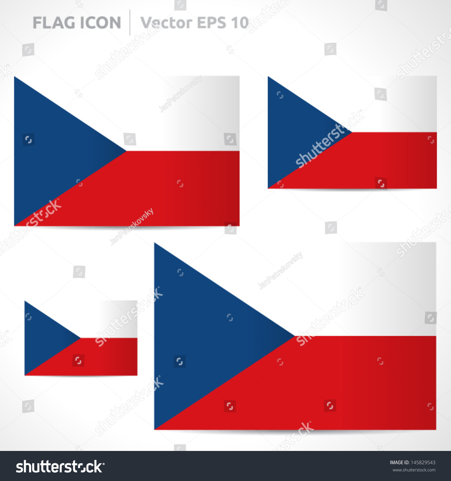 Czech Republic Flag Template Vector Symbol Stock Vector (Royalty Free ...