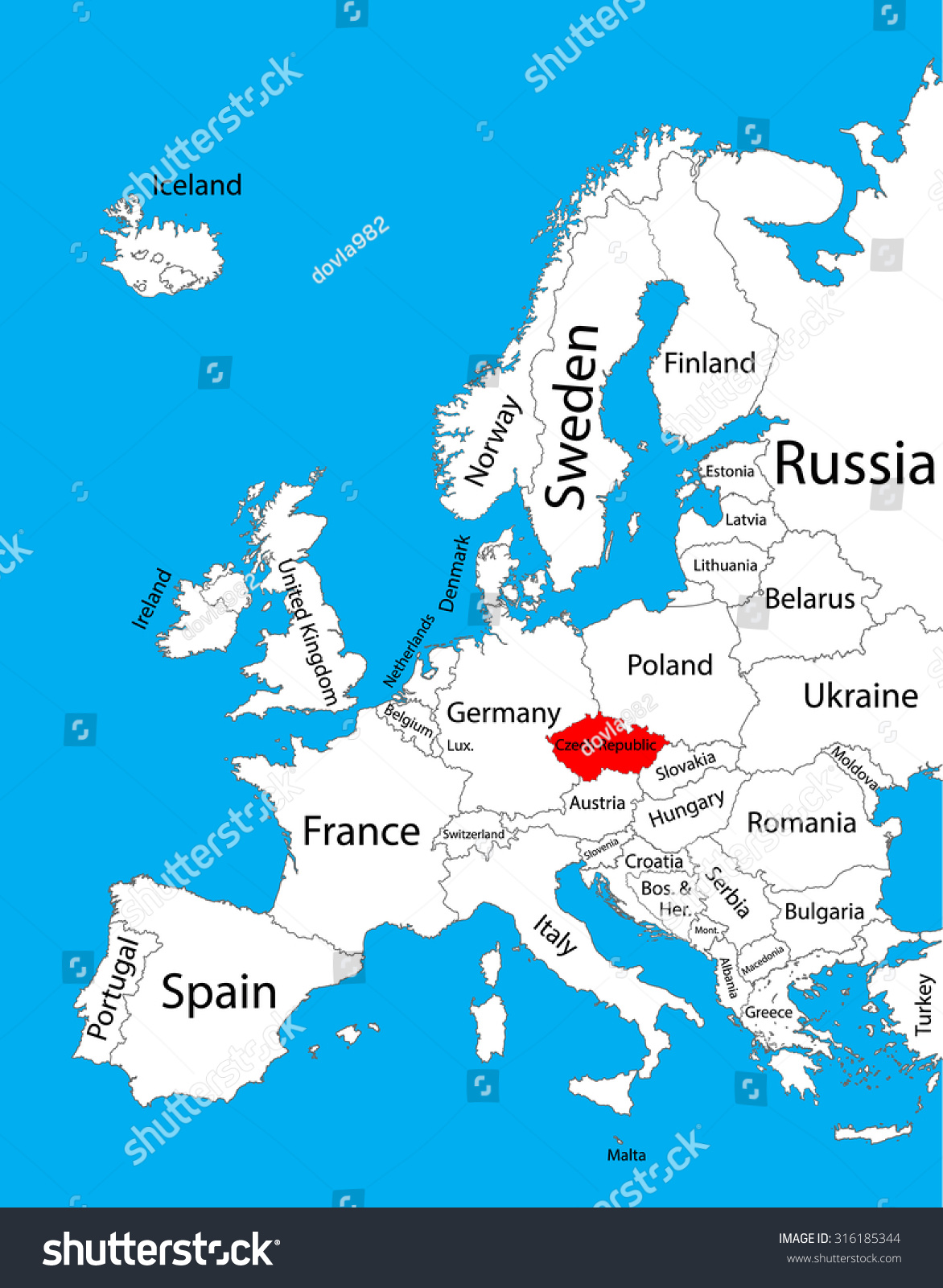 Czech Republic Vector Map Europe Vector Stock Vector Royalty Free