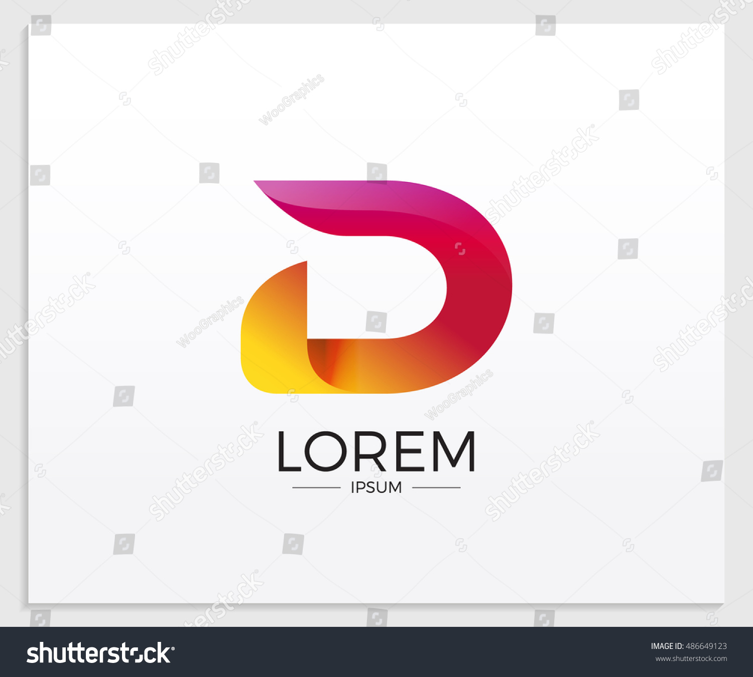 D Alphabet Letter Logo Abstract Glossy Stock Vector 486649123 ...