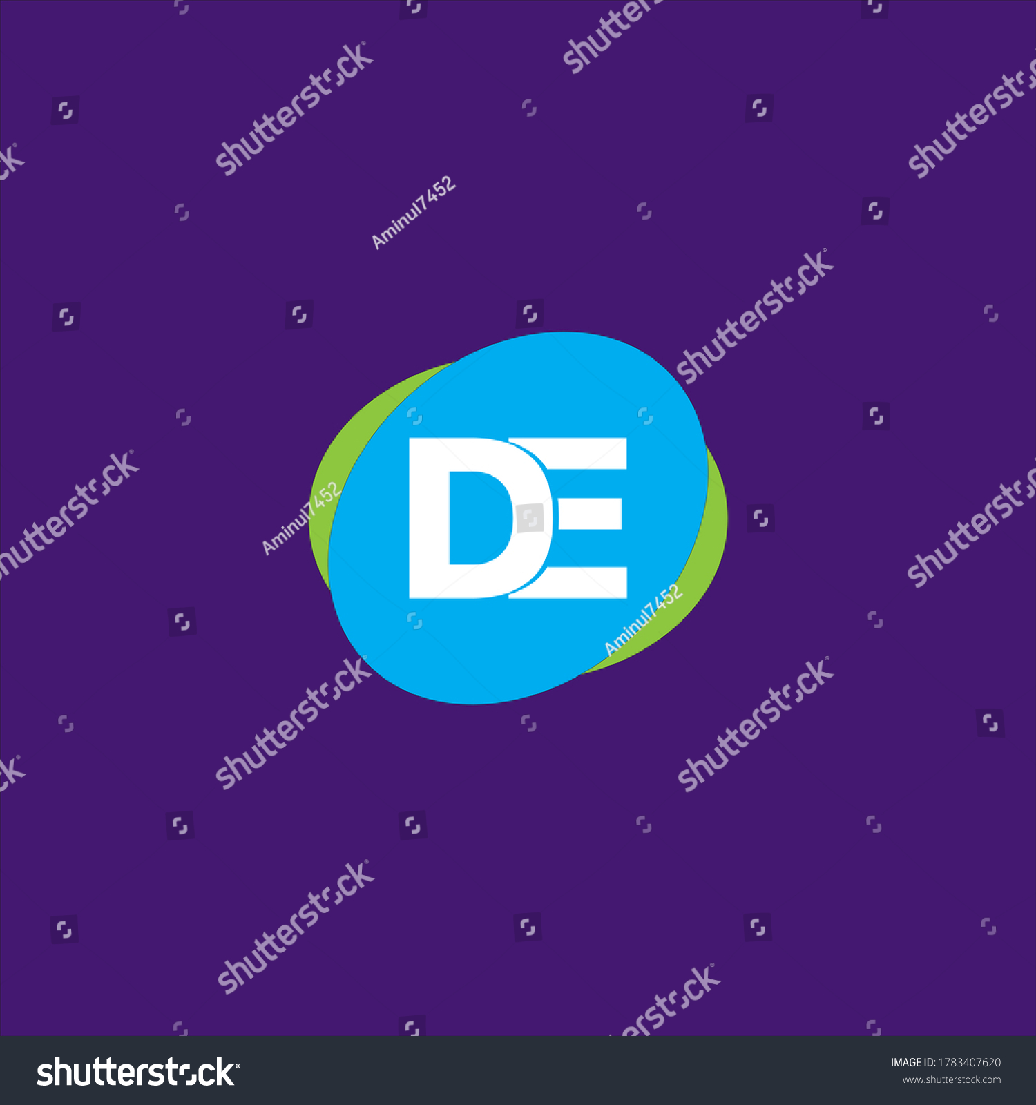 D E Letter Logo Concept Design Stock Vector (Royalty Free) 1783407620 ...
