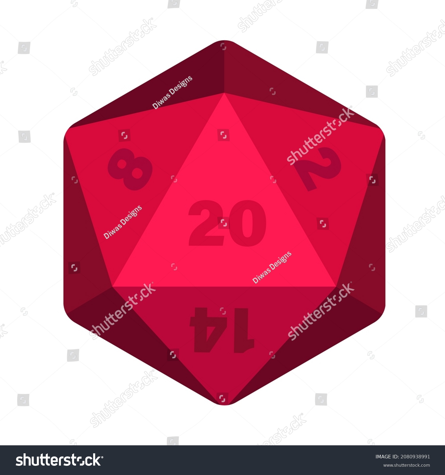 SVG of d20 icosahedron dice vector illustration mtg rpg dice logo icon clipart svg