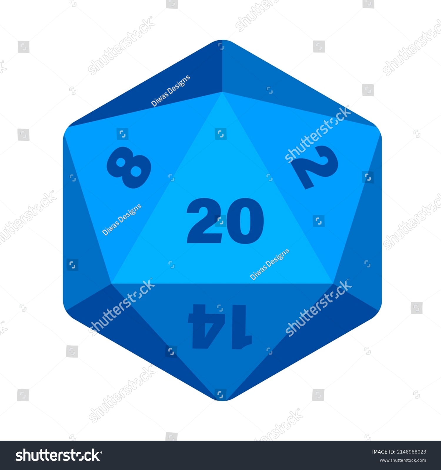 D20 Icosahedron Dice Vector Illustration Mtg Stock Vector (Royalty Free ...