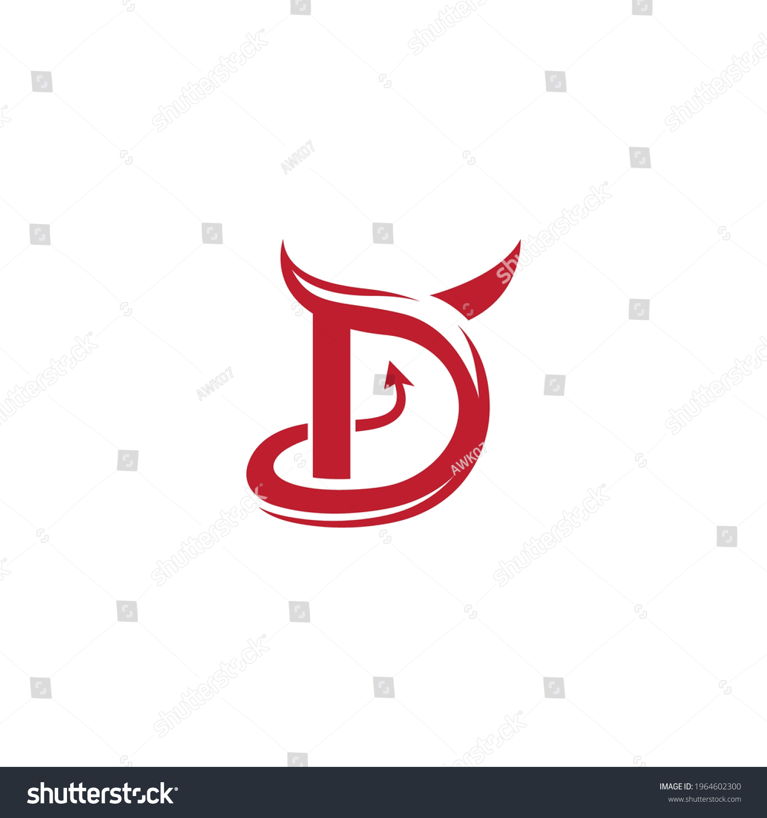SVG of D initial Devil logo ilustration vector template svg
